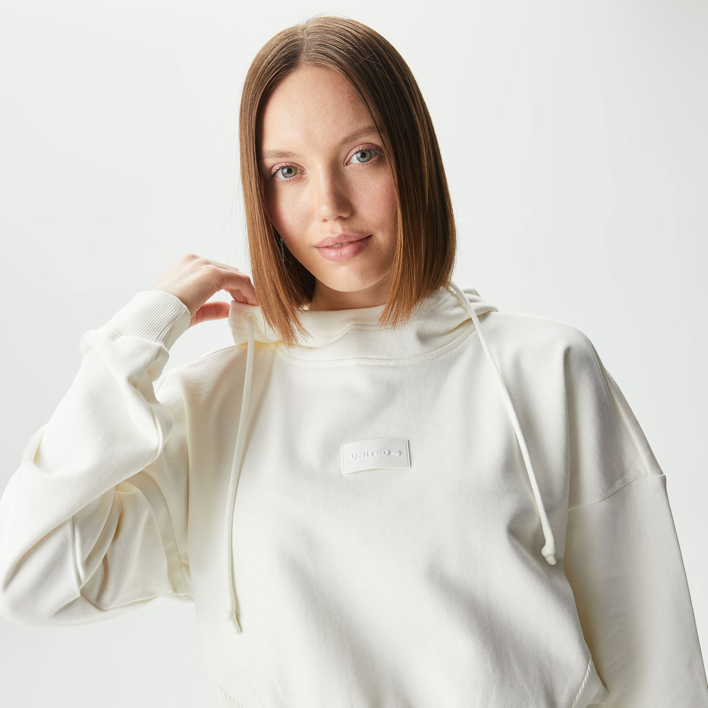 United4 Classic Kadın Beyaz Hoodie