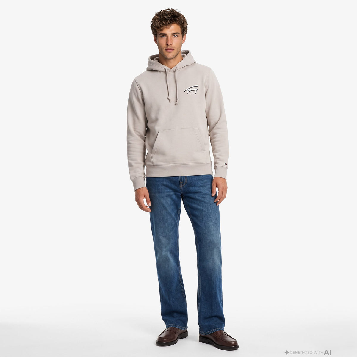 Tommy Hilfiger Reg Nyc Signature Erkek Sarı Sweatshirt