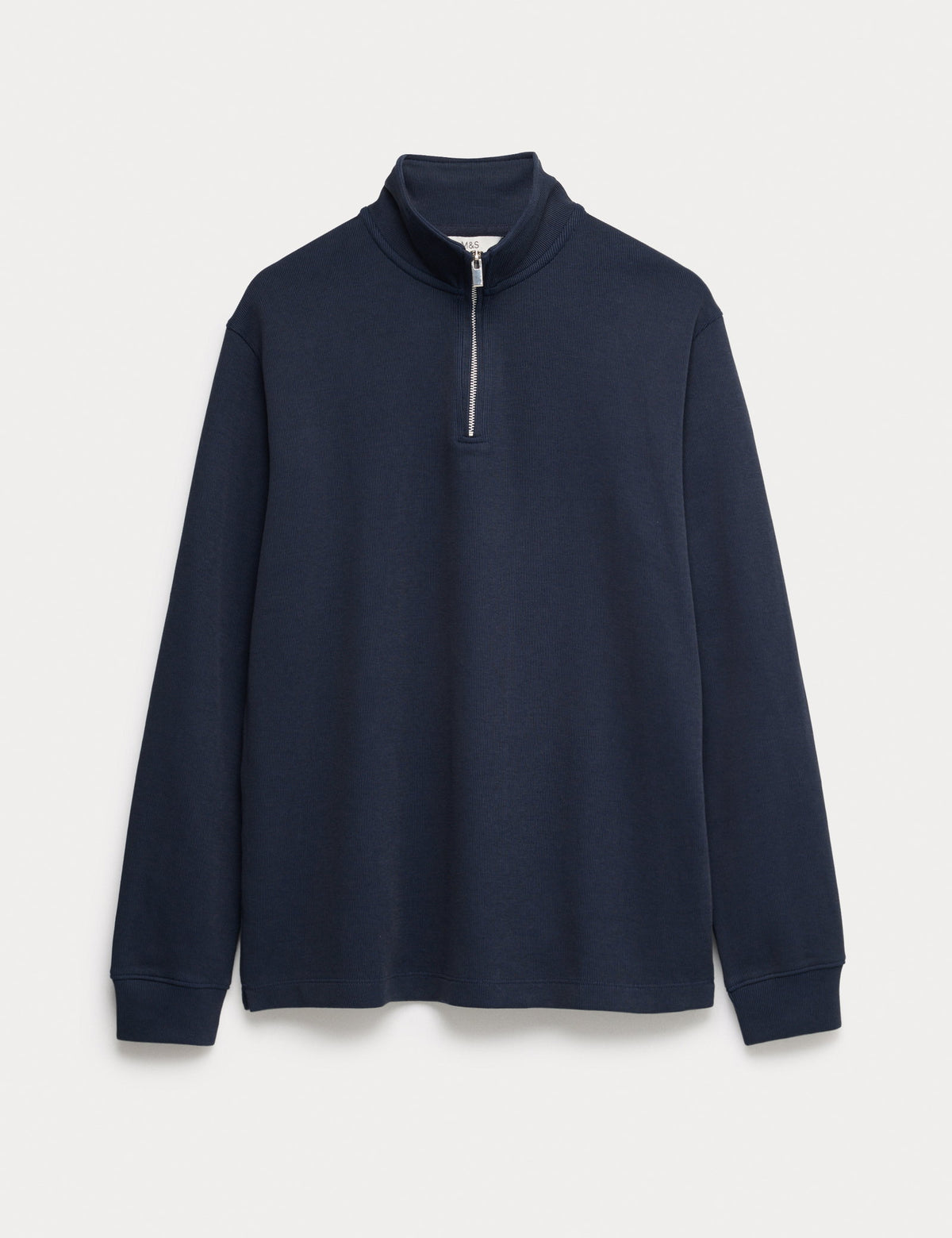 Pamuklu Karışımlı Yarım Fermuarlı Sweatshirt