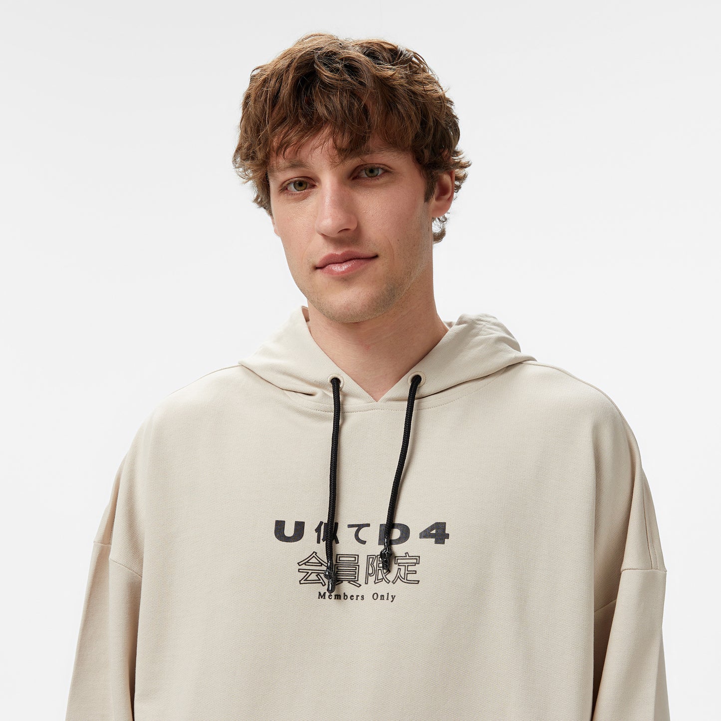 United4 Oversize Unisex Krem Sweatshirt