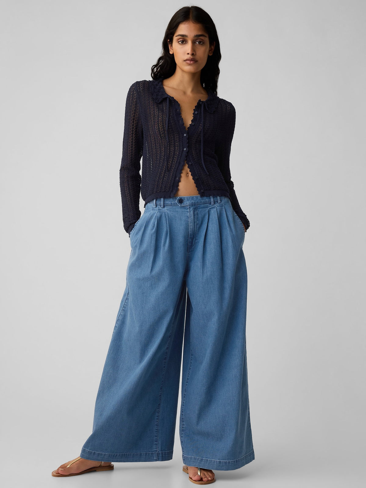 Mavi Gap × Dôen High Rise Wide Leg Jean Pantolon