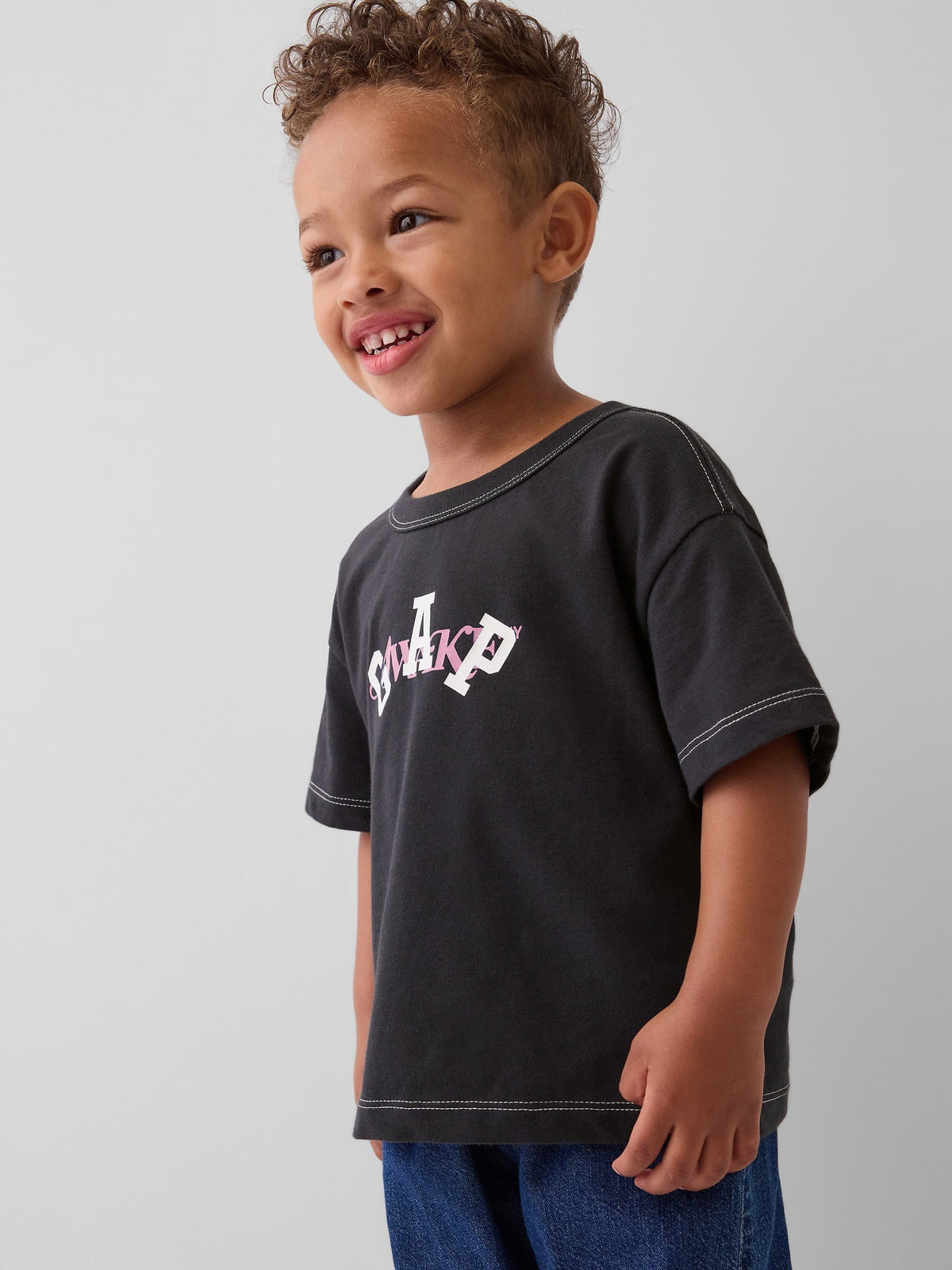 Siyah Gap × Awake Ny Relaxed Logo T-shirt