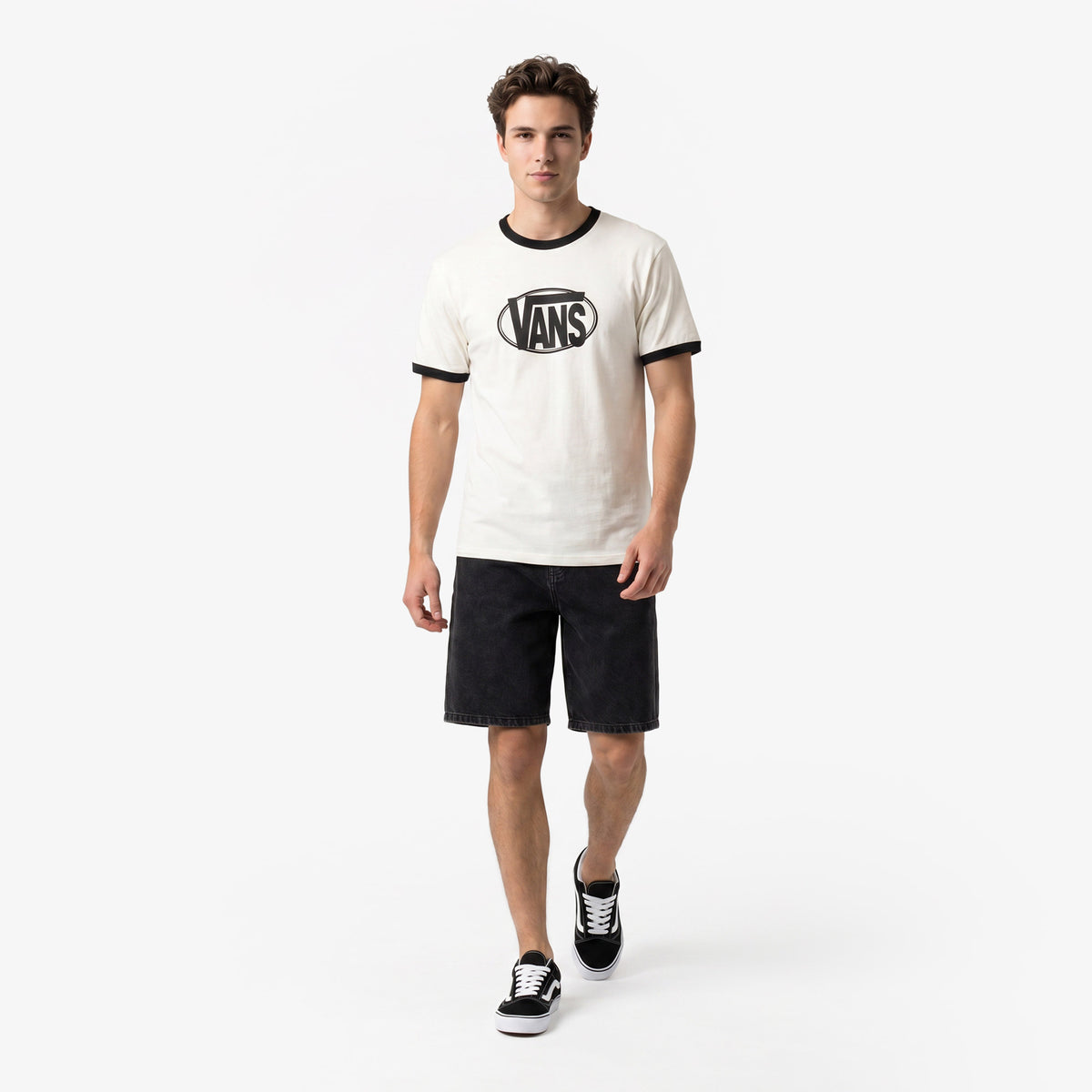 Vans Center Chest Ringer Erkek Beyaz T-shirt