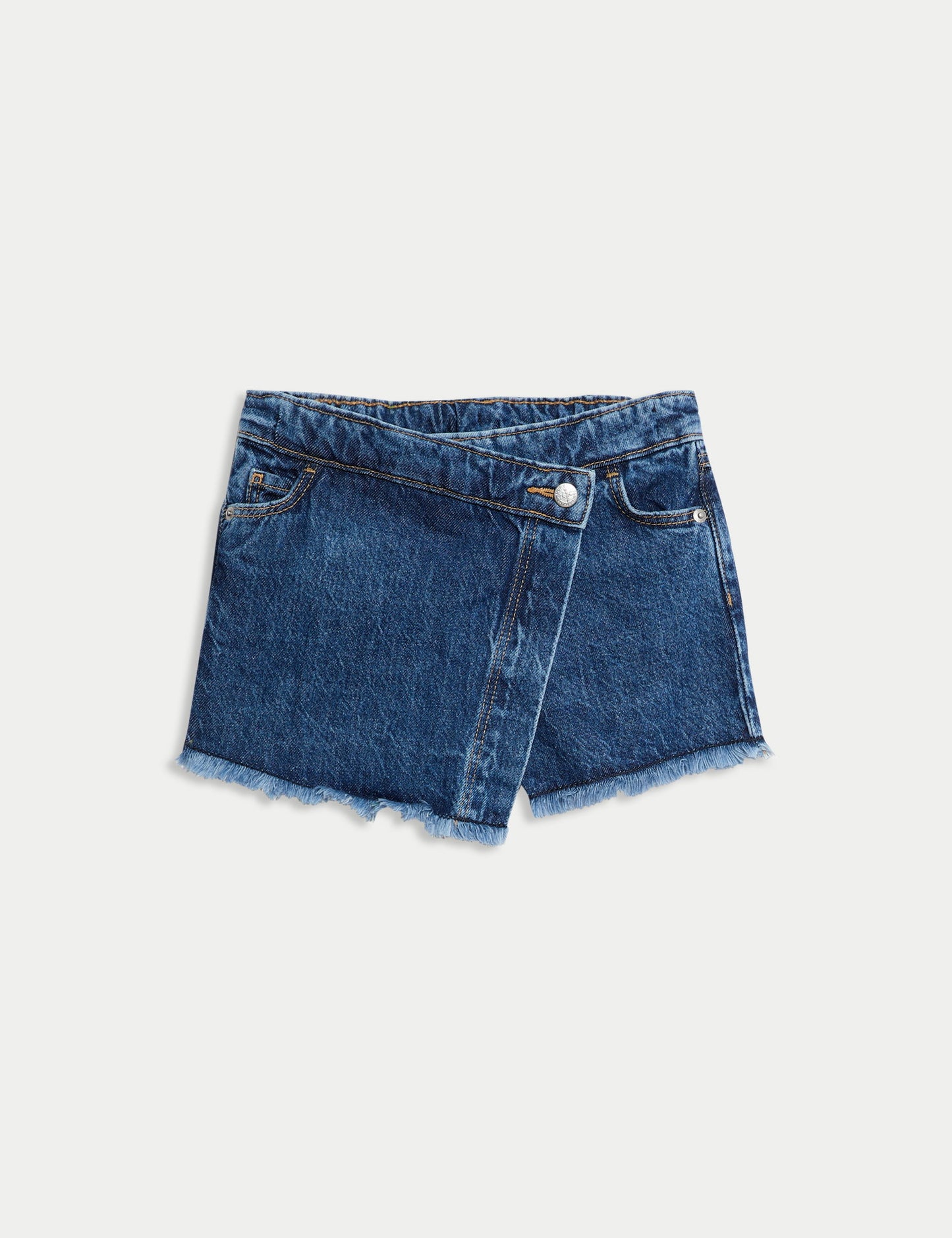 Saf Pamuklu Denim Şort Etek