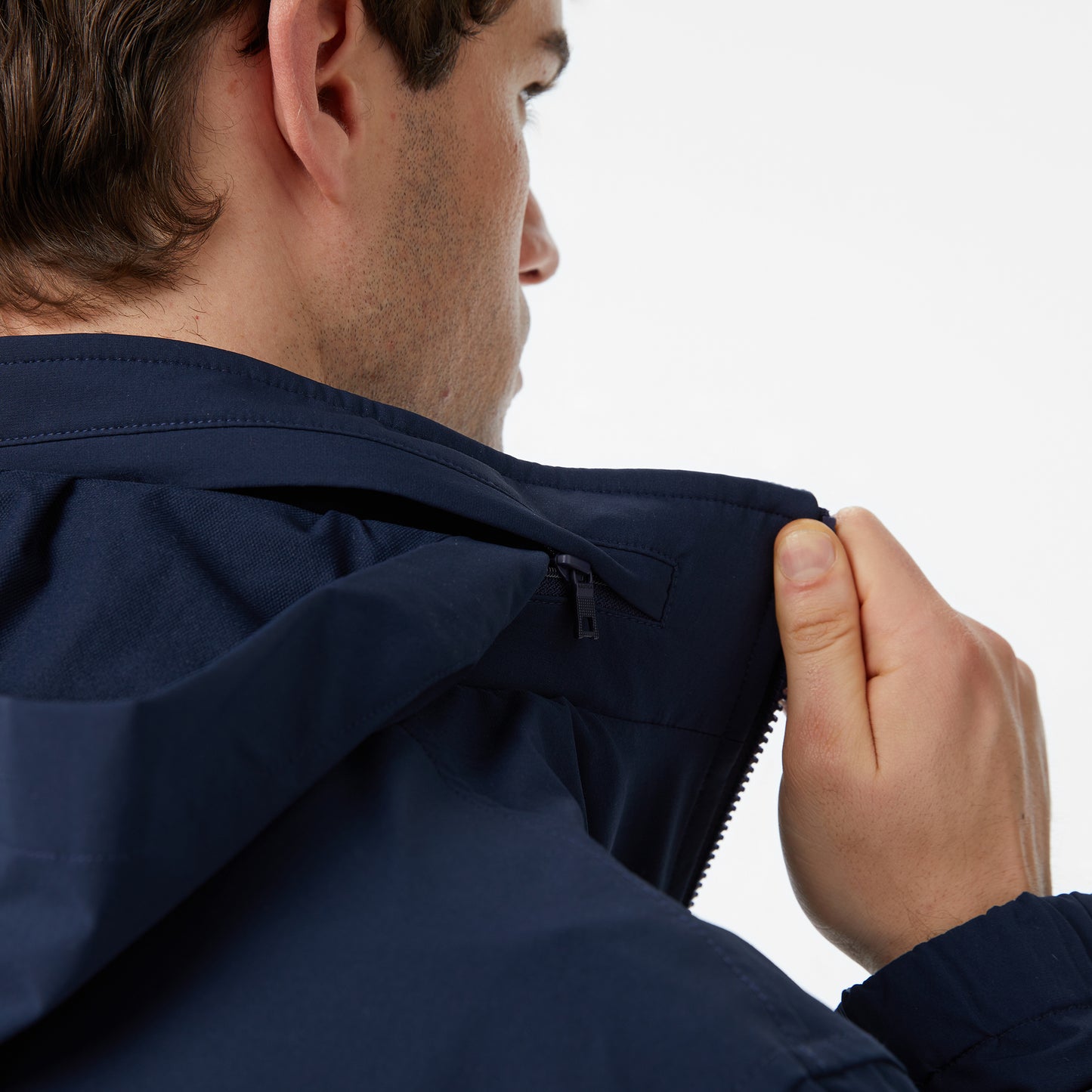 Nautica Erkek Lacivert Regular Fit Dik Yaka Çift Taraflı Su Itici Mont