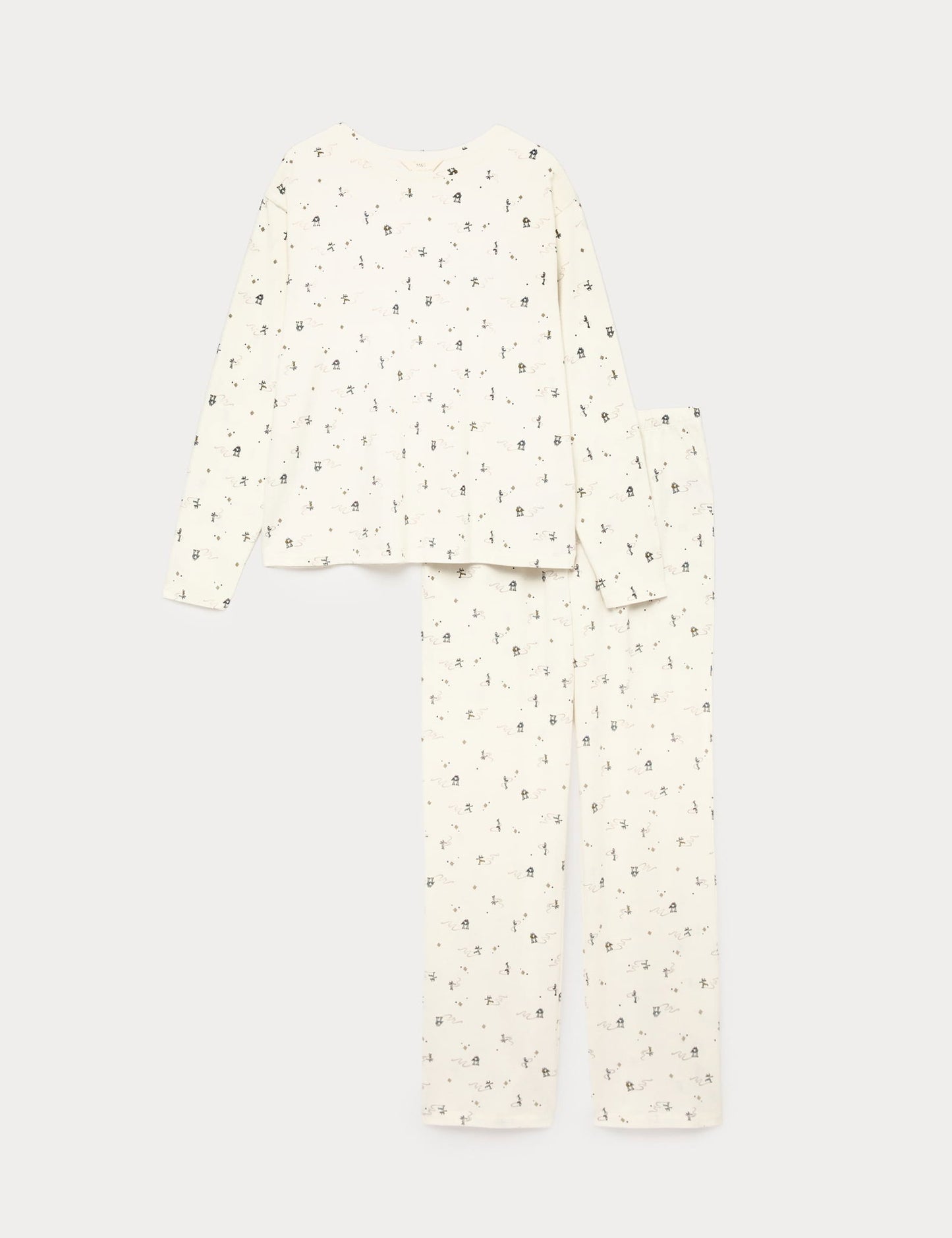%100 Pamuklu Baskılı Pijama Takımı