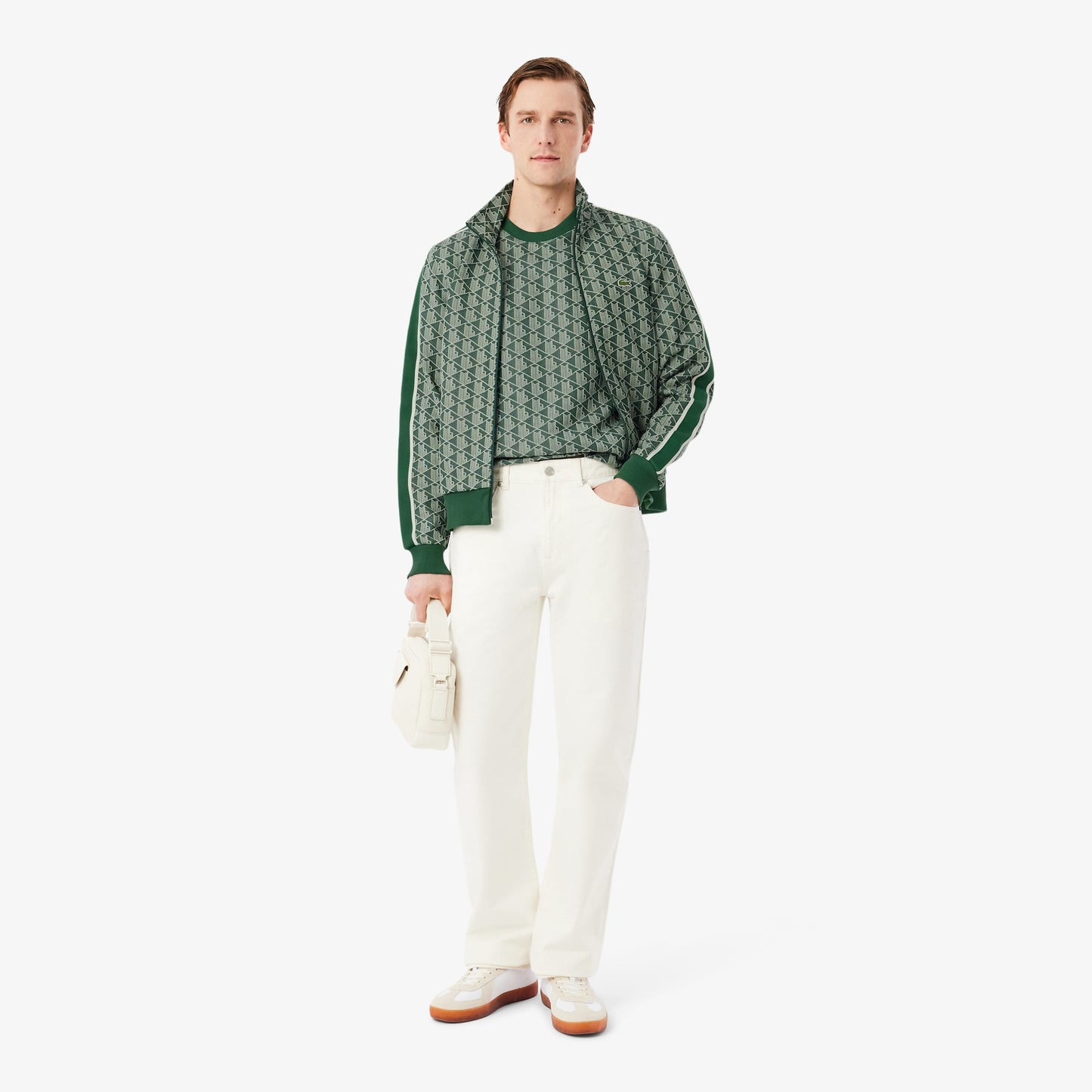 Lacoste Erkek Classic Fit Bisiklet Yaka Monogram Koyu Yeşil T-shirt