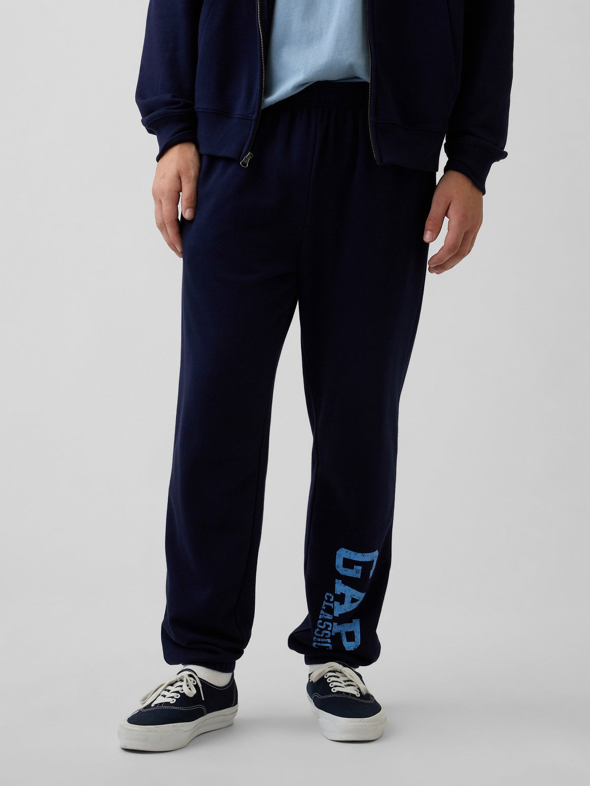 Lacivert Relaxed Gap Logo Fransız Havlu Kumaş Jogger Eşofman Altı