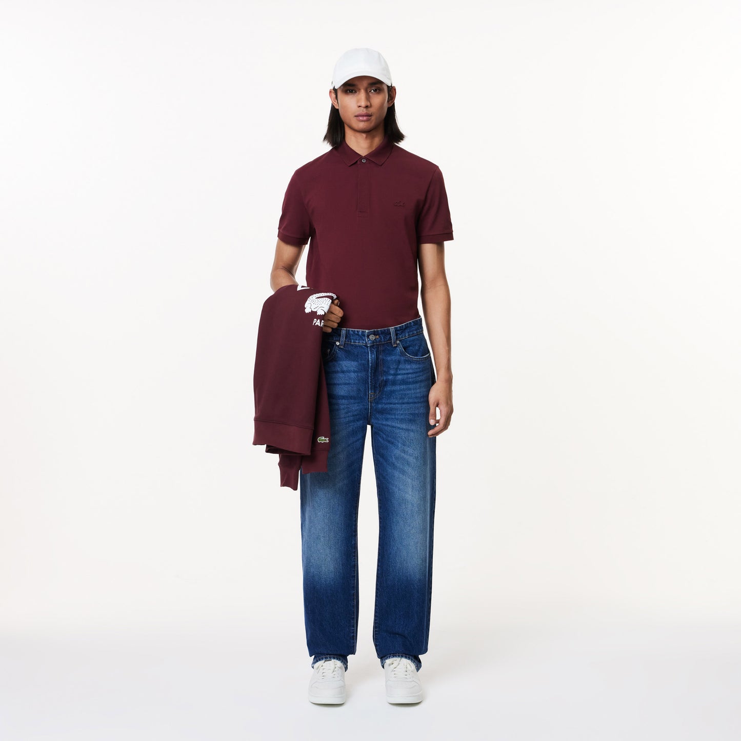 Lacoste Paris erkek Regular Fit Bordo Polo