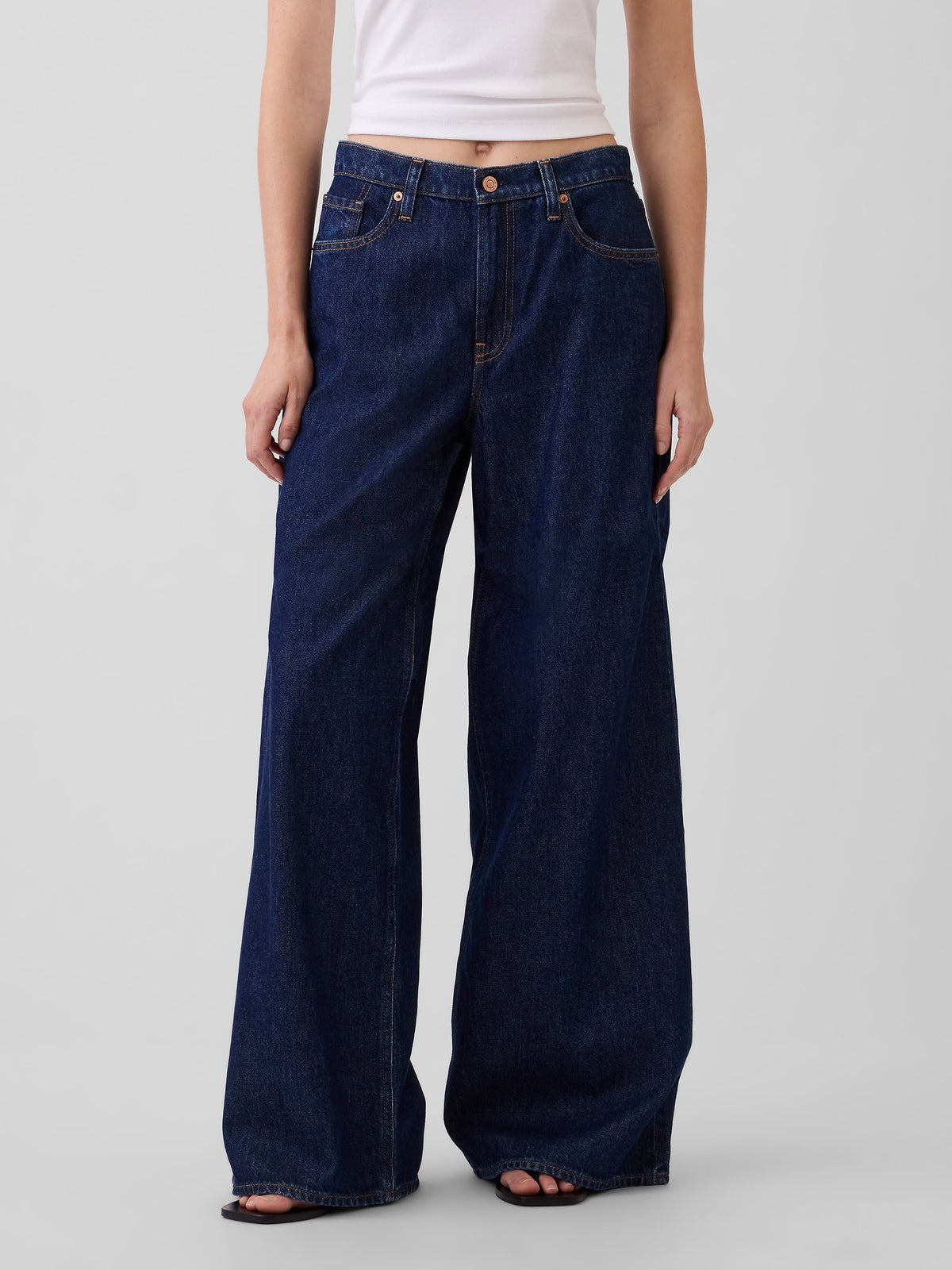 Koyu Mavi Low Slung Extra Baggy Jean Pantolon