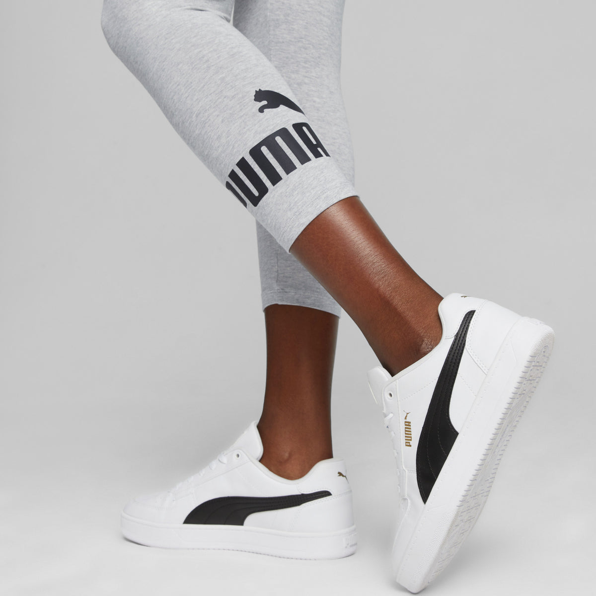 Puma Essentials 3/4 Logo Leggings Kadın Siyah Tayt
