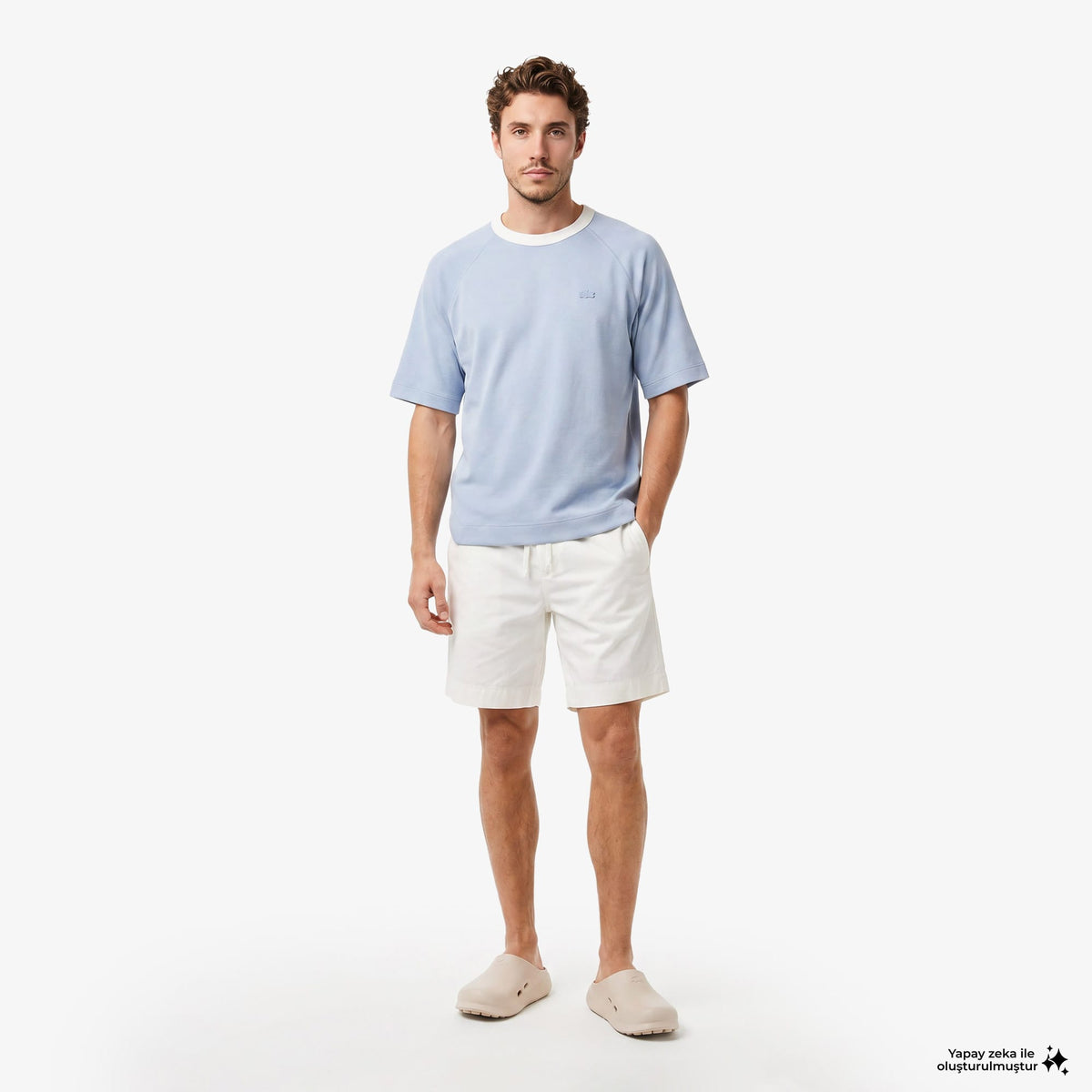 House Of Superstep X Lacoste Kapsul Koleksiyon Erkek Mavi T-shirt
