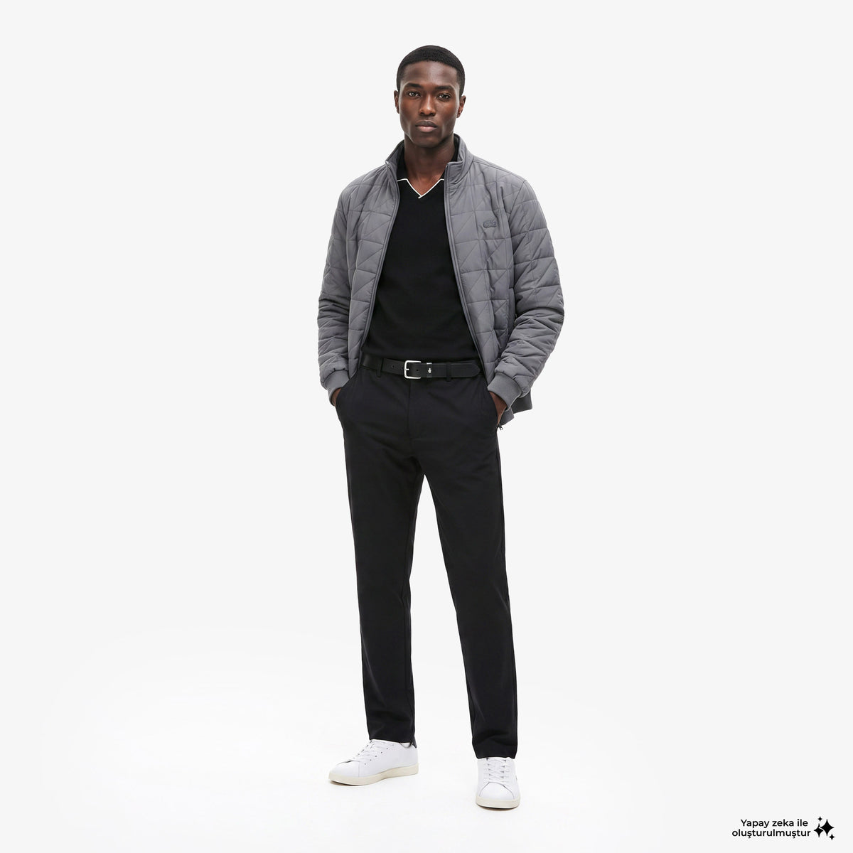 Lacoste Regular Fit Erkek Gri Mont
