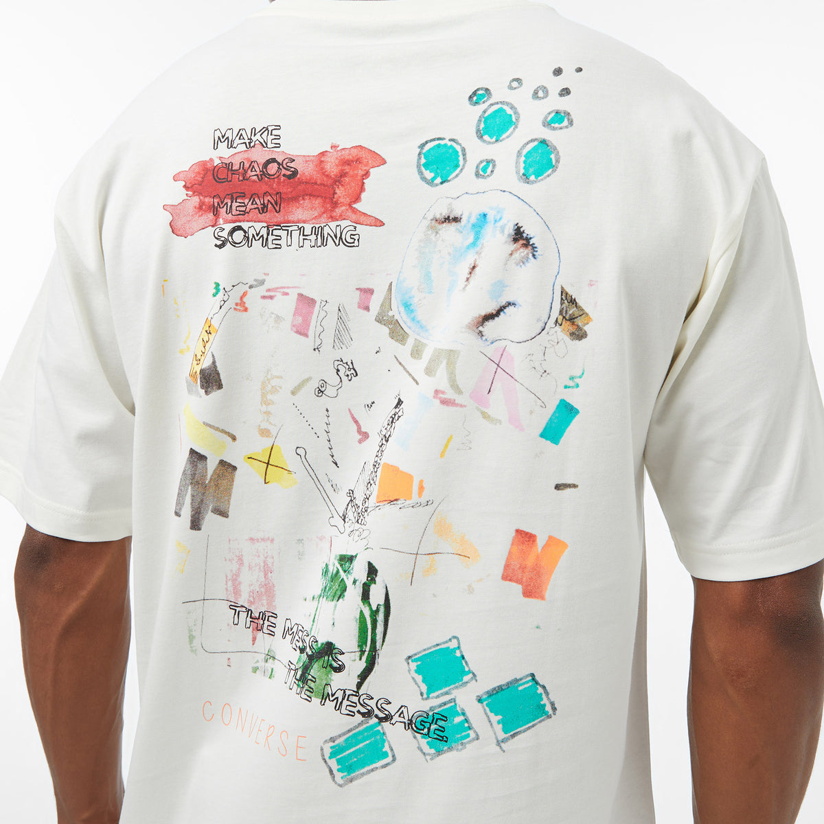 Converse Regular Fit Erkek Krem T-shirt
