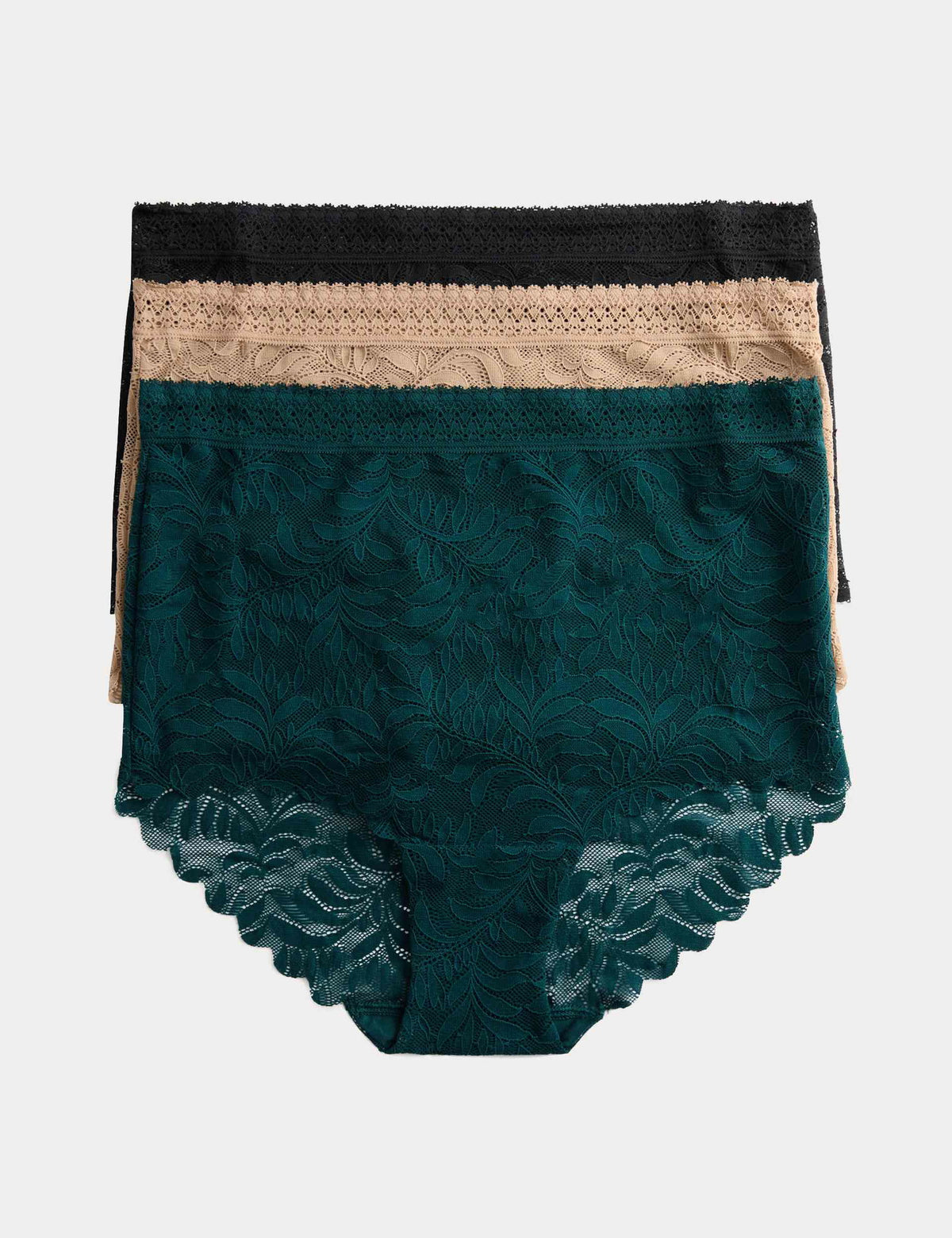 3'lü Flexifit™ Dantel Full Brief Külot Seti