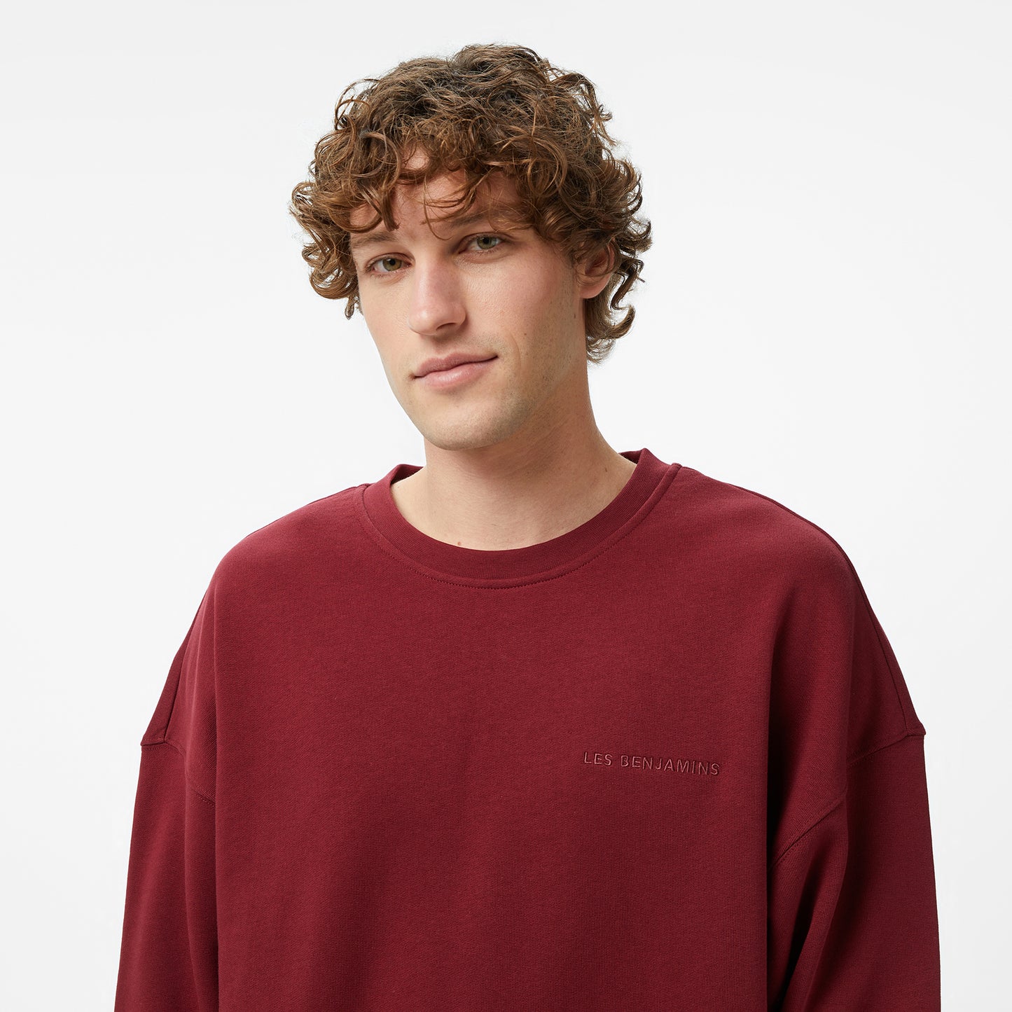 Les Benjamins Essentials 302 Erkek Bordo Sweatshirt