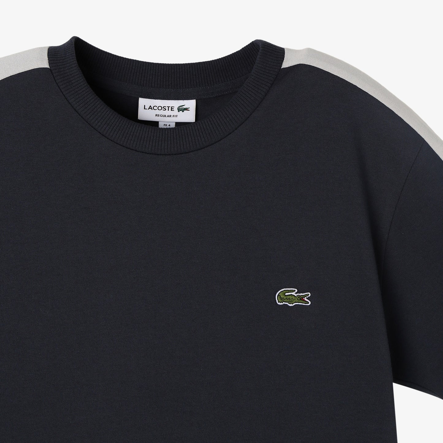 Lacoste Erkek Regular Fit Bisiklet Yaka Renk Bloklu Koyu Gri T-shirt