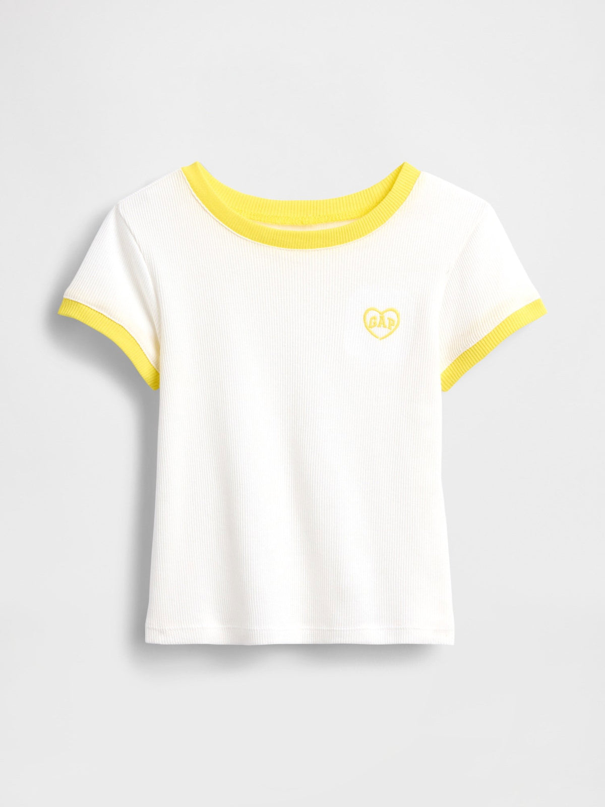 Beyaz Logo Fitilli Ringer T-shirt