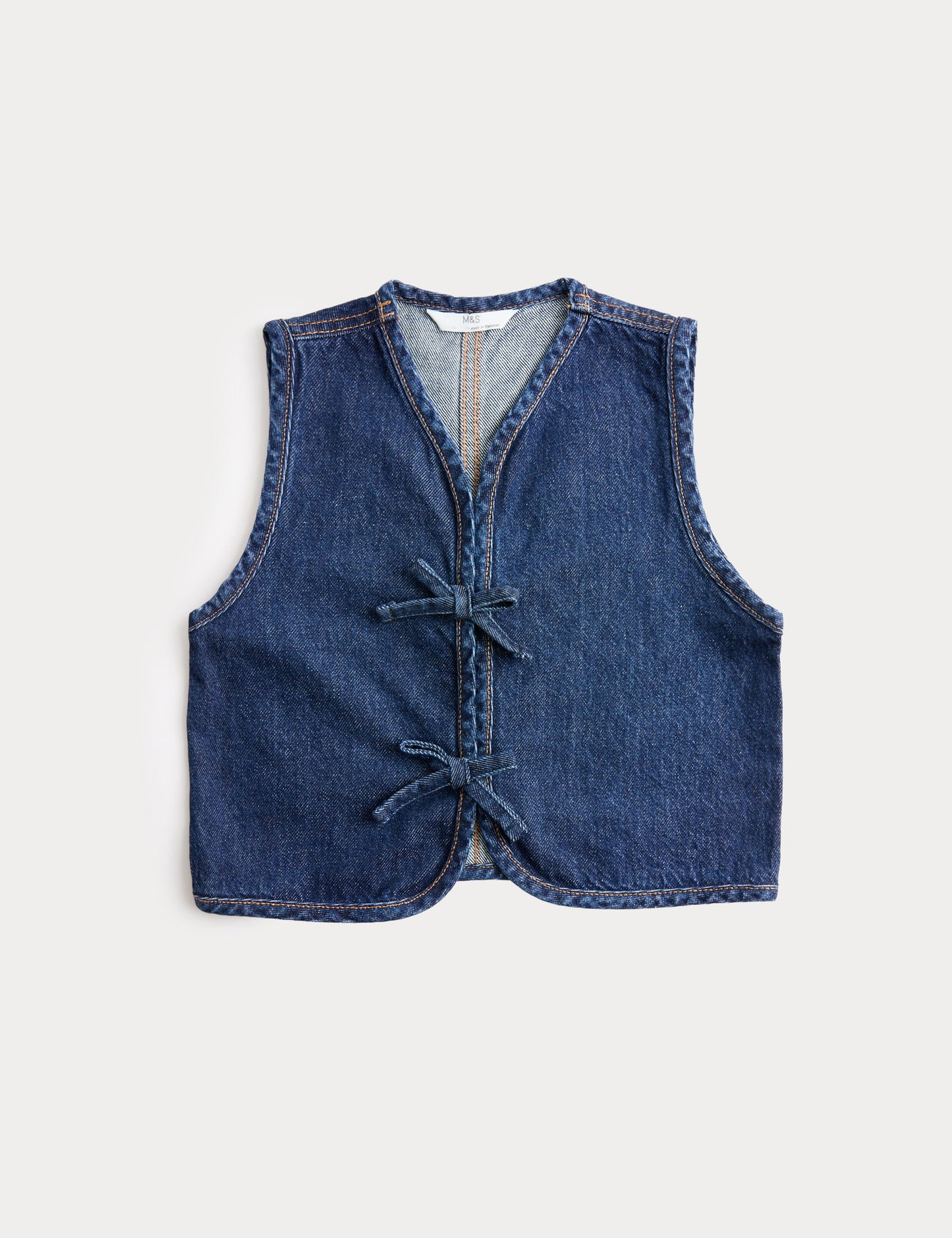 Pamuklu Denim Yelek