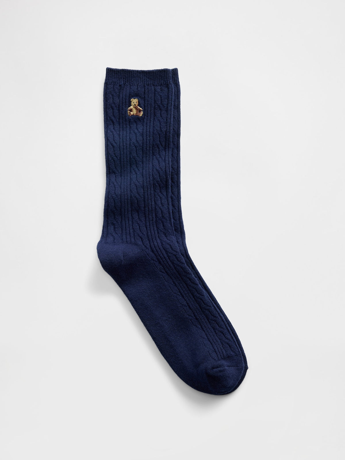 Açık Mavi Brannan Bear Cable-knit Crew Çorap