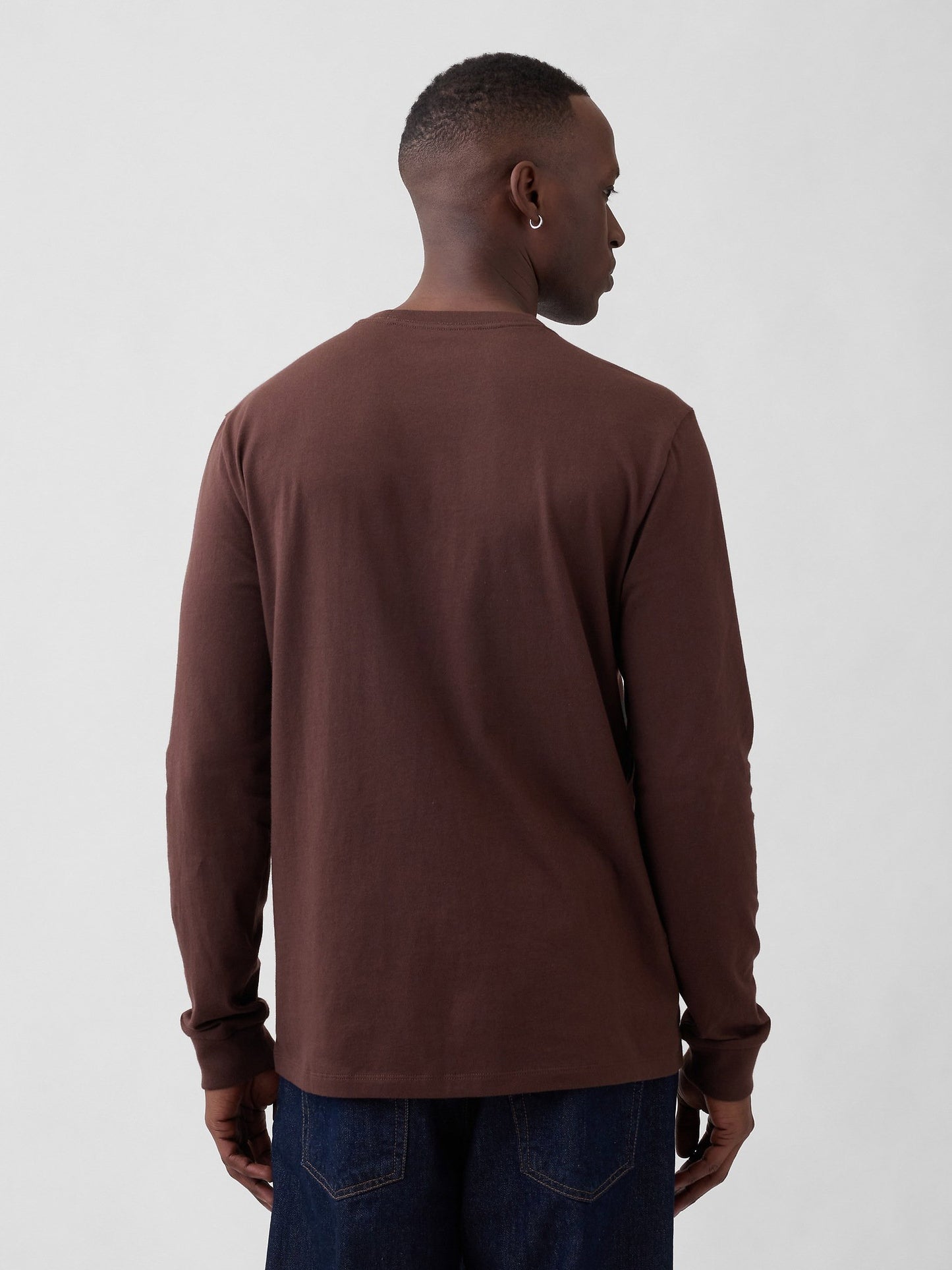 Koyu Kahverengi Everyday Soft Bisiklet Yaka T-shirt