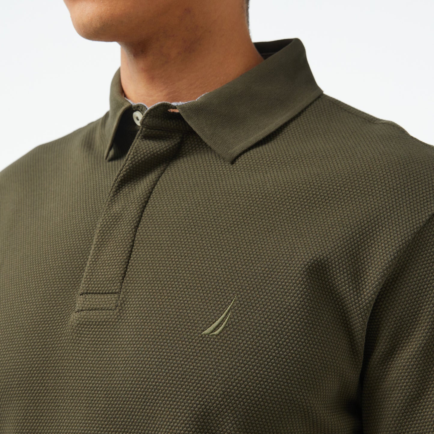 Nautica Erkek Yeşil Slim Fit Uzun Kollu Polo Yaka T-shirt