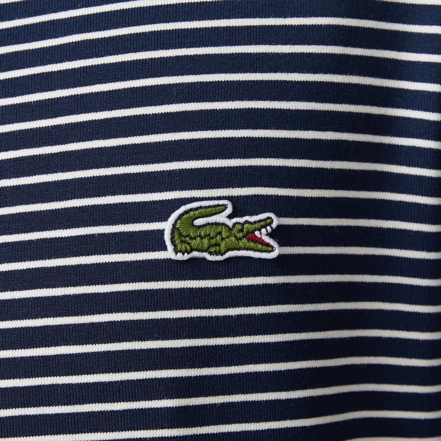 Lacoste Erkek Regular Fit Bisiklet Yaka Çizgili Lacivert T-shirt
