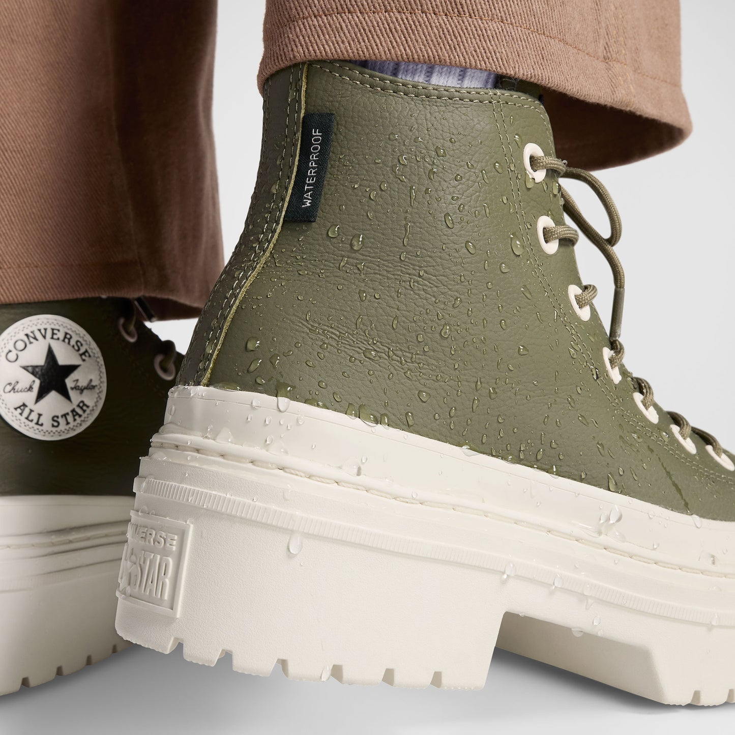 Converse Chuck Taylor All Star Lugged Heel Unisex Yeşil Deri Platform Bot