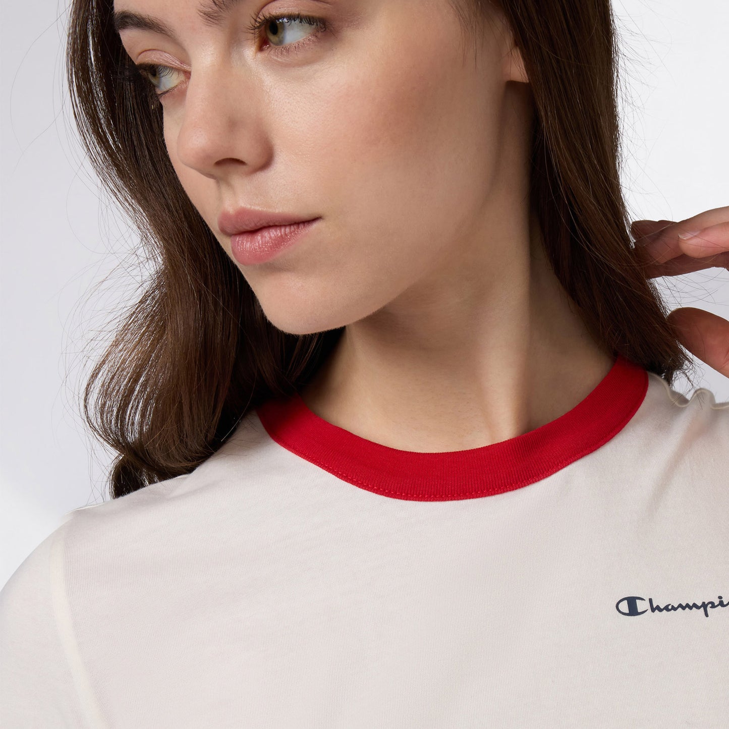 Champion Crewneck Croptop Kadın Beyaz T-shirt