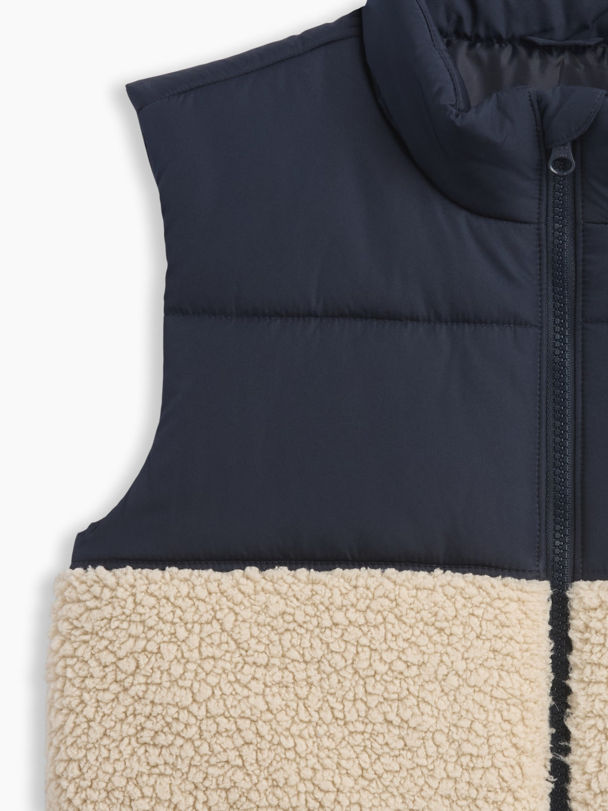 Lacivert Relaxed Sherpa Şişme Puffer Yelek