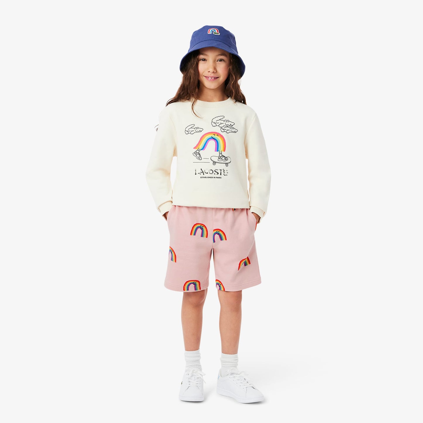 Lacoste Desenli Çocuk Pembe Şort
