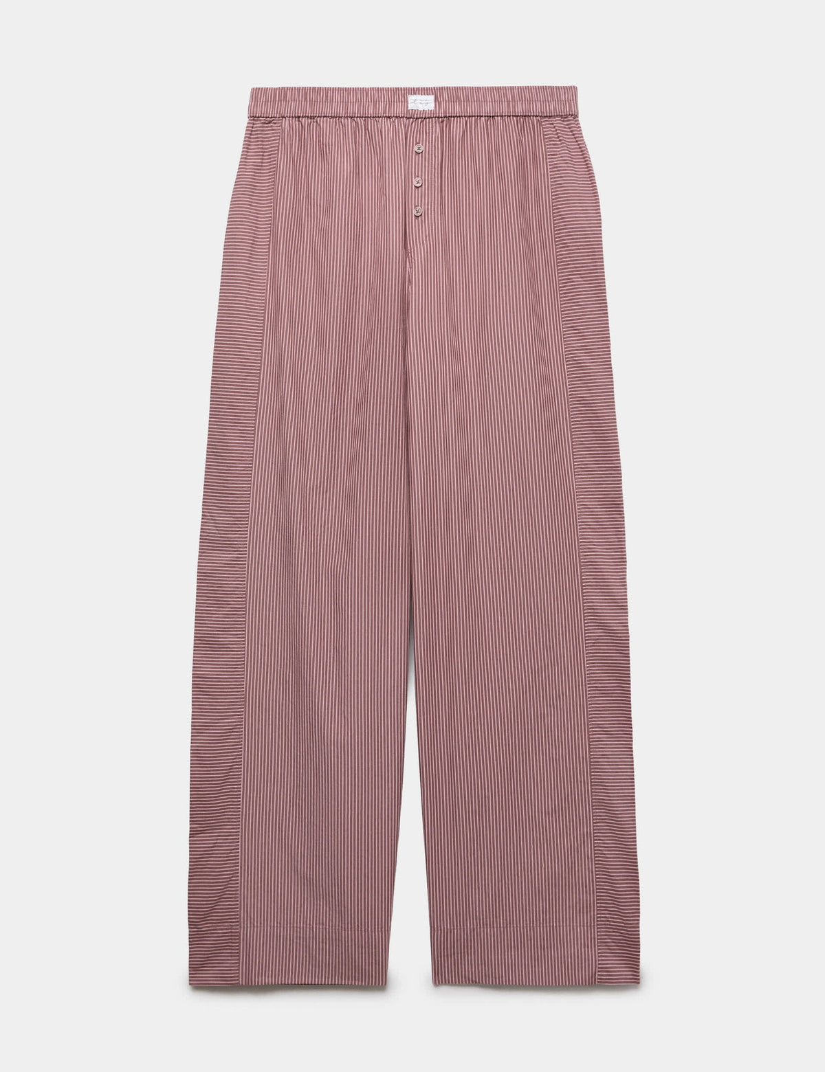Pamuklu Poplin Çizgili Pijama Altı