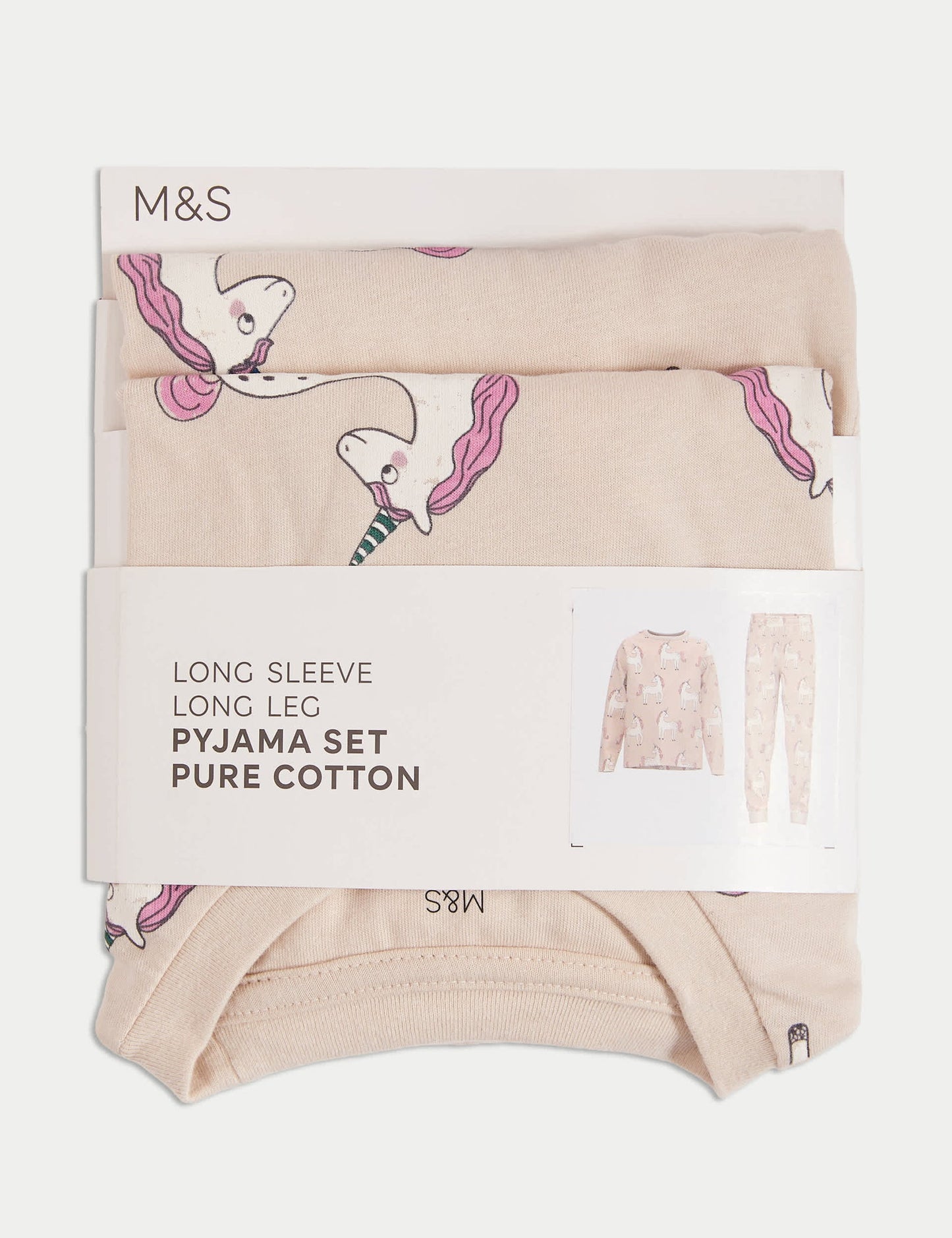 Saf Pamuklu Unicorn Desenli Pijama Takımı