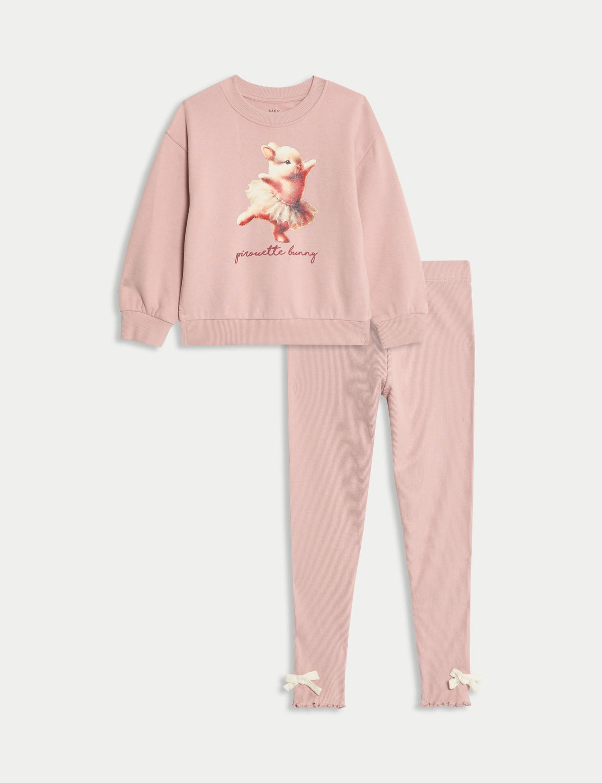 Pamuk Karışımlı Balerin Desenli Pijama Takımı (1-8 Yaş)
