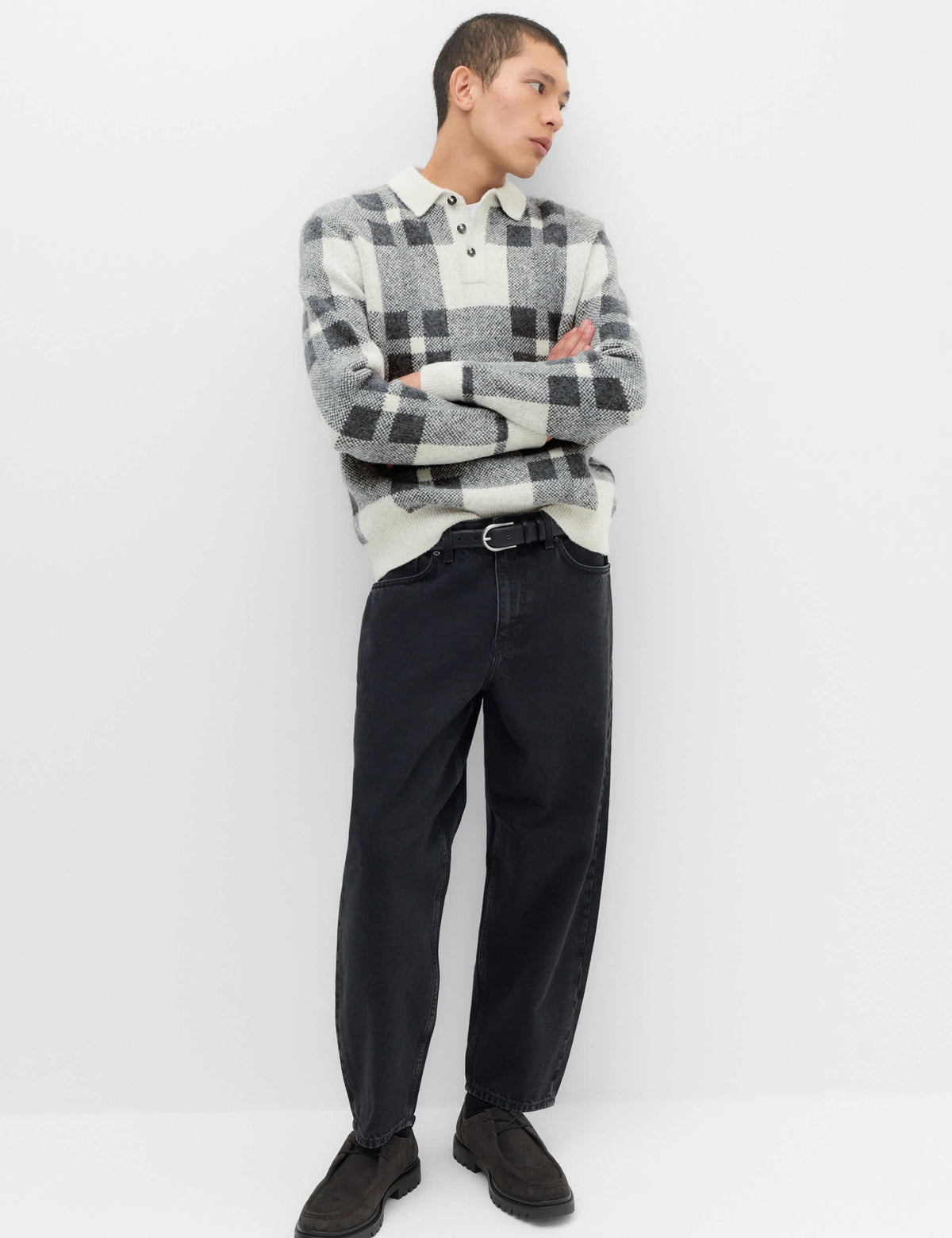Polo Yaka Desenli Kazak