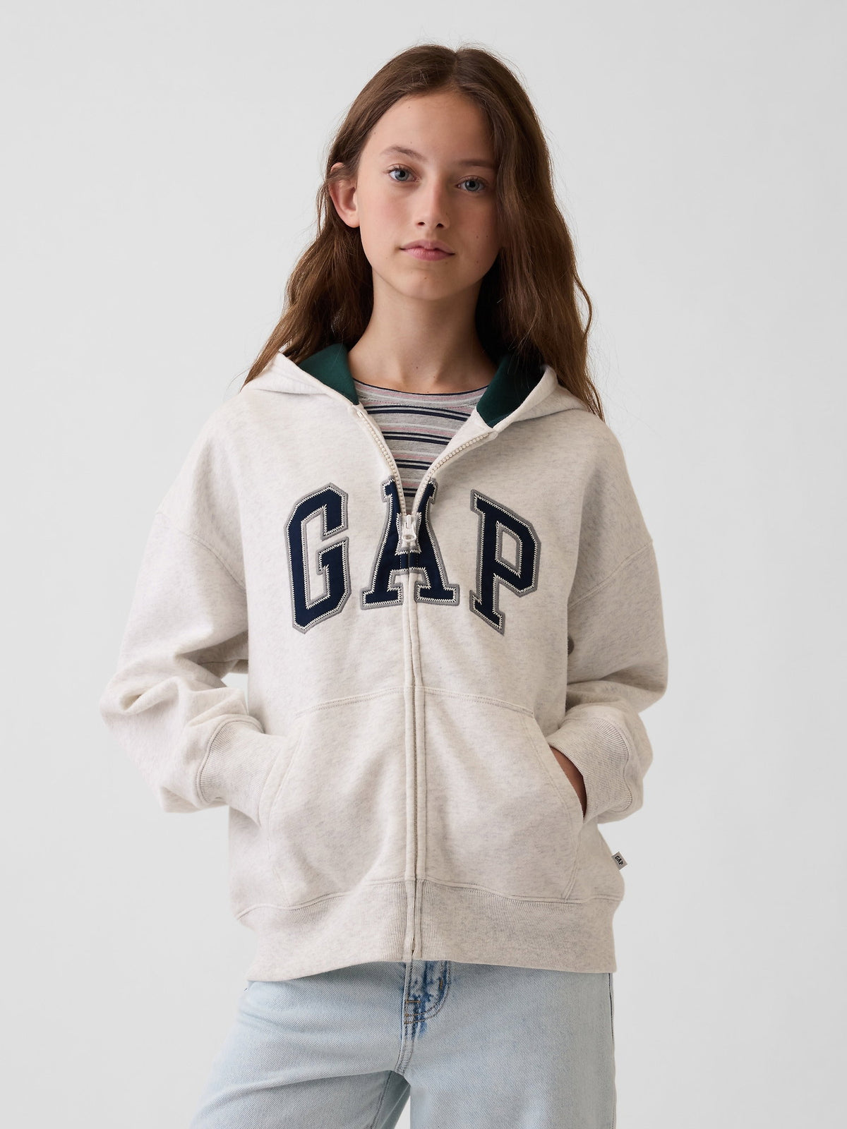 Koyu Yeşil Vintagesoft Logo Fermuarlı Sweatshirt