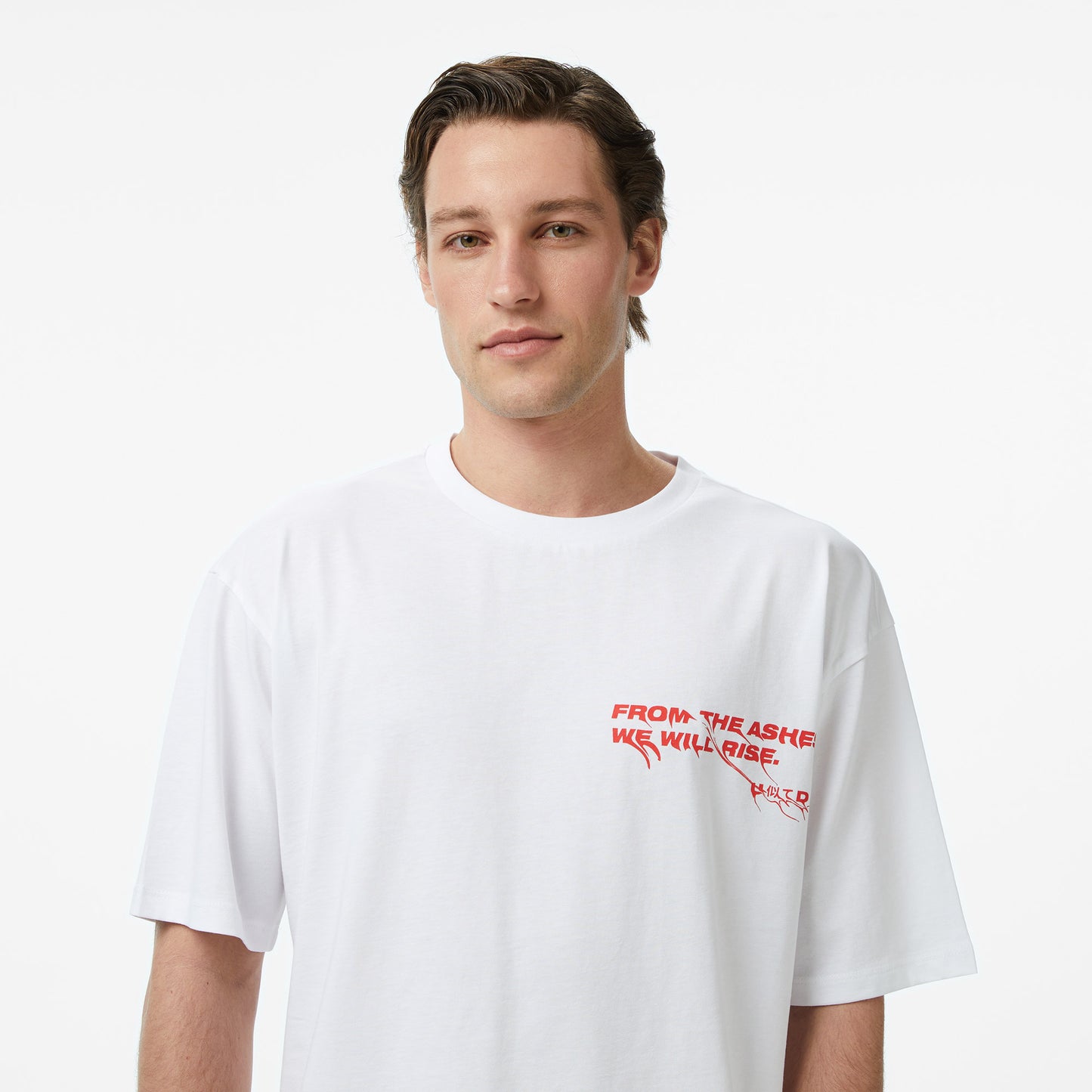 United4 Regular Fit Erkek Beyaz T-shirt