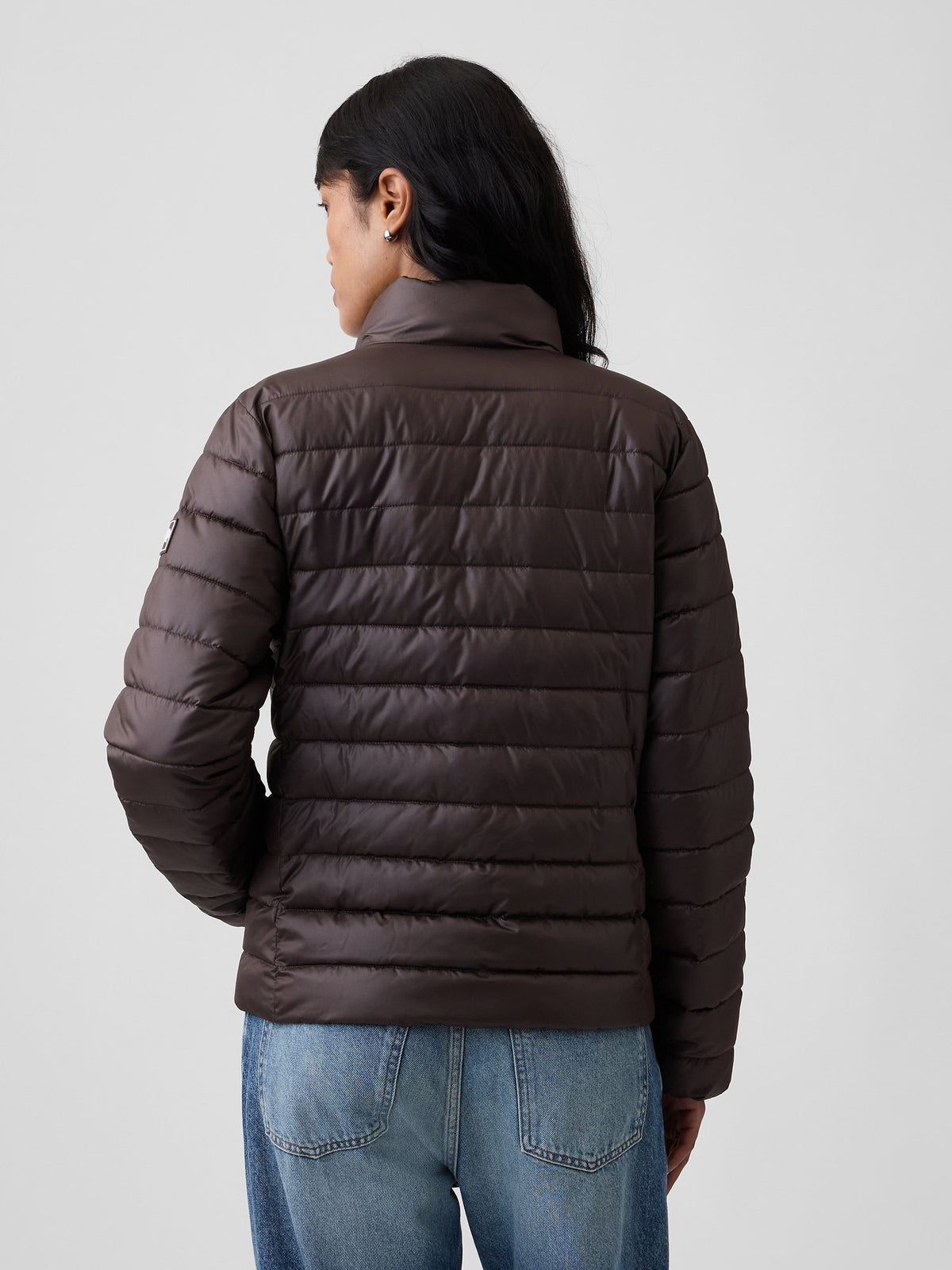 Koyu Kahverengi Relaxed Puffer Şişme Mont