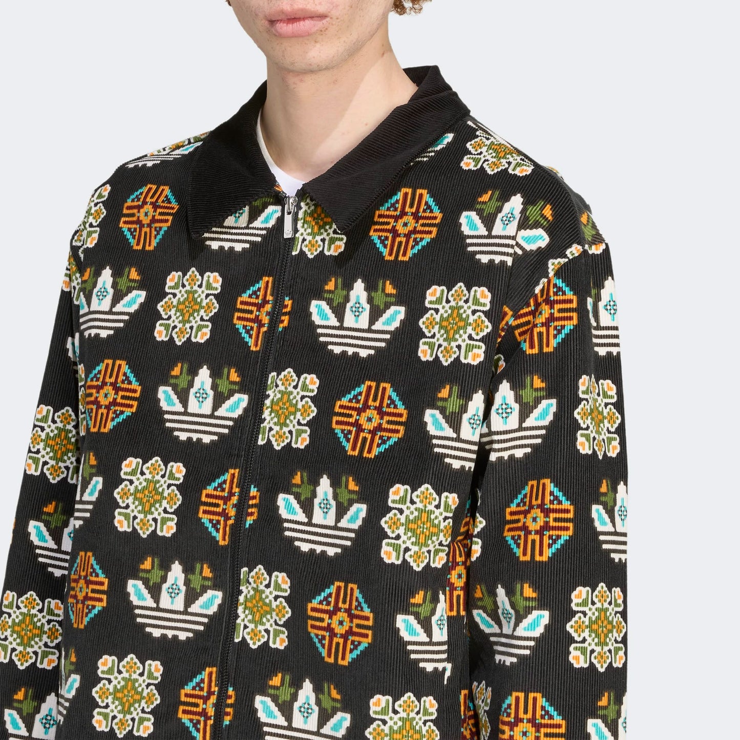 Adidas Monogram Allover Print Erkek Siyah Renkli Ceket