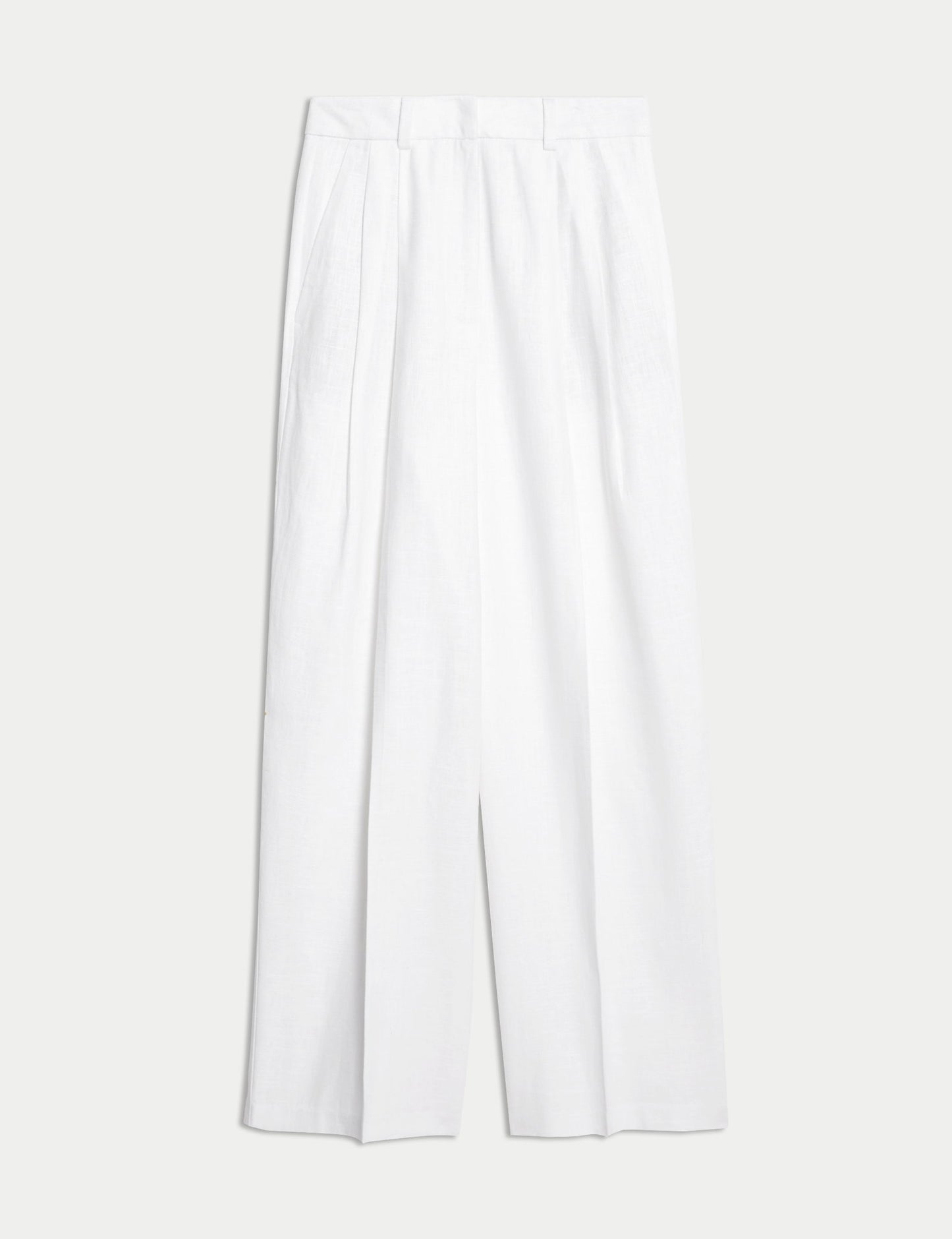 Keten Twill Wide Leg Pantolon