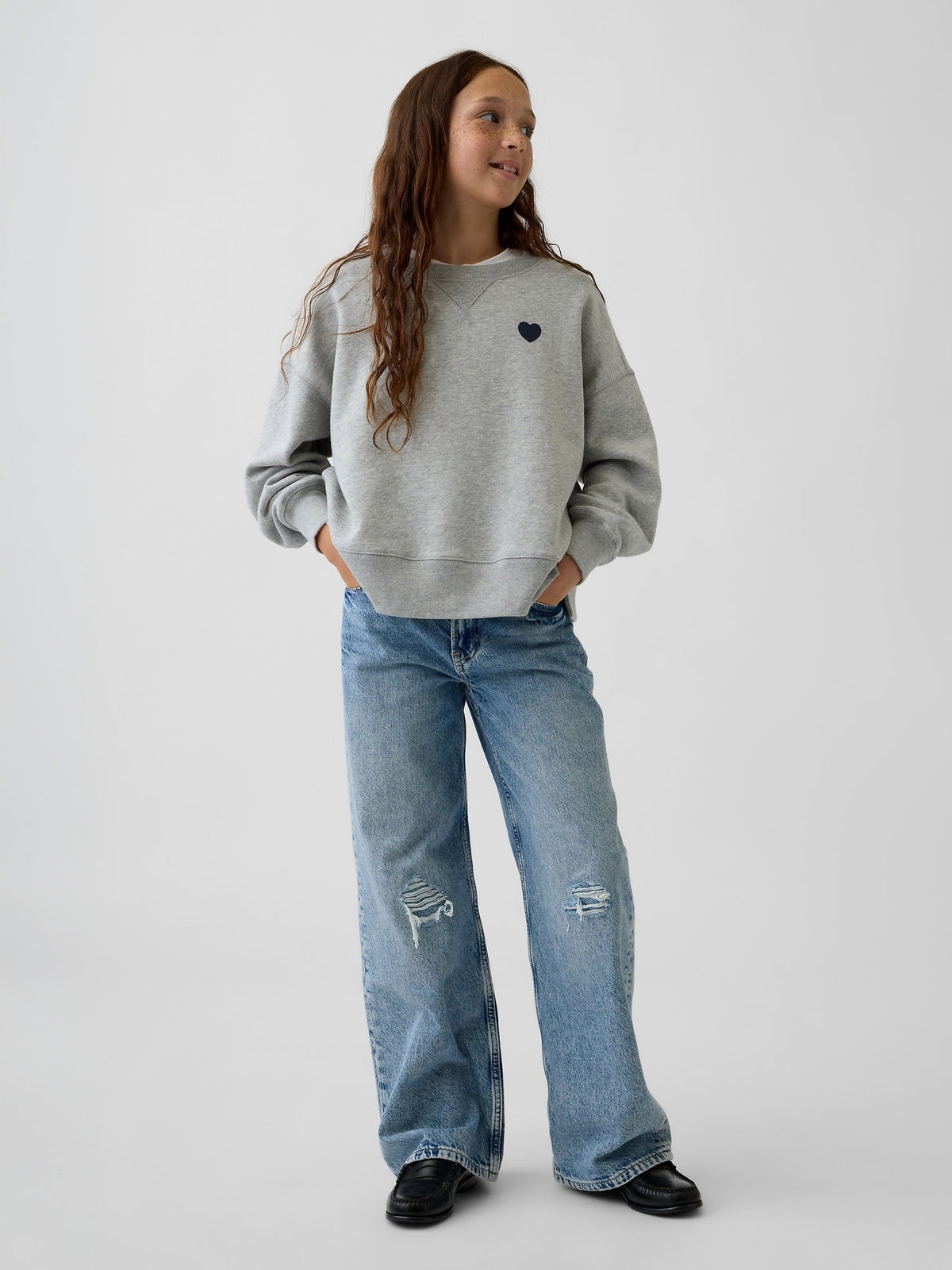 Gri Vintagesoft Oversized Split Hem Sweatshirt