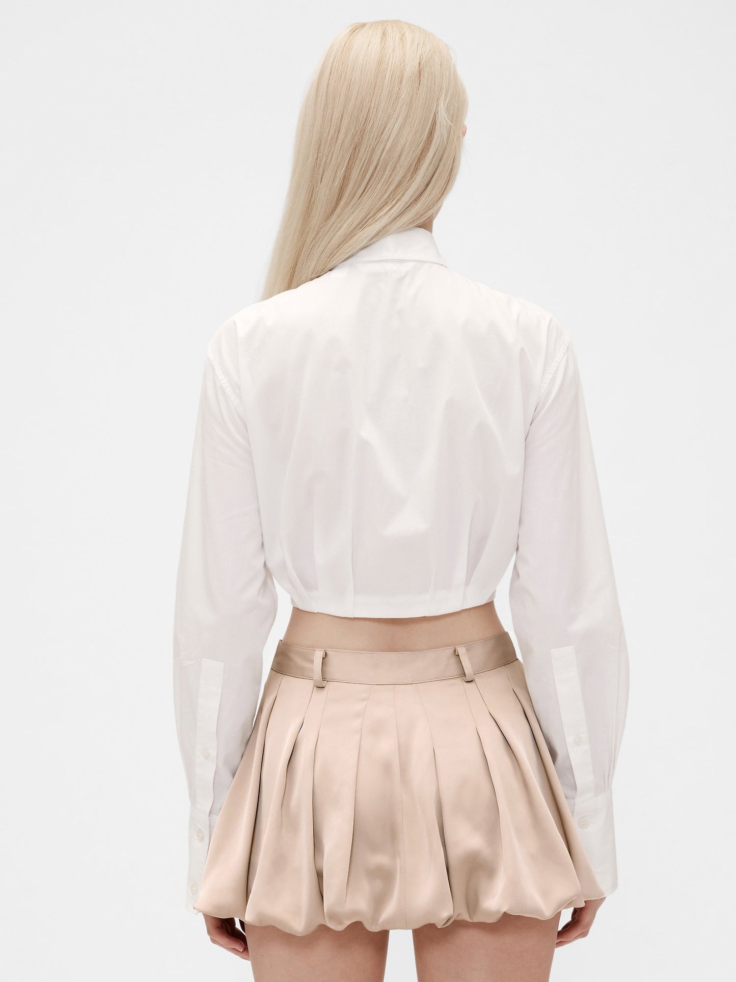 Beyaz Gapstudio Poplin Crop Gömlek