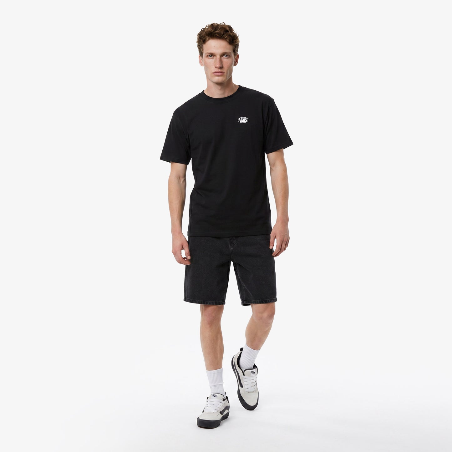 Vans Oval Logo Loose Erkek Siyah T-shirt