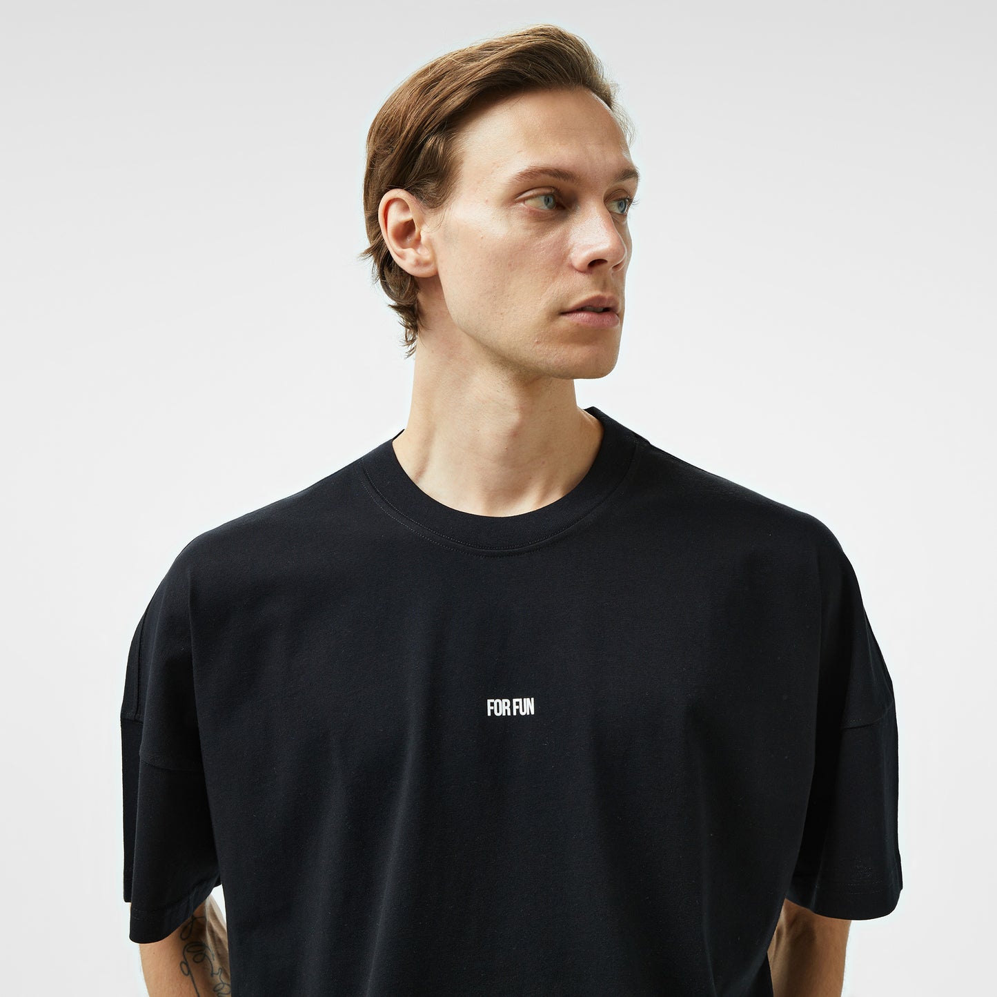 Forfun Blurred Dreams Oversize Dropshoulder Erkek Siyah T-shirt