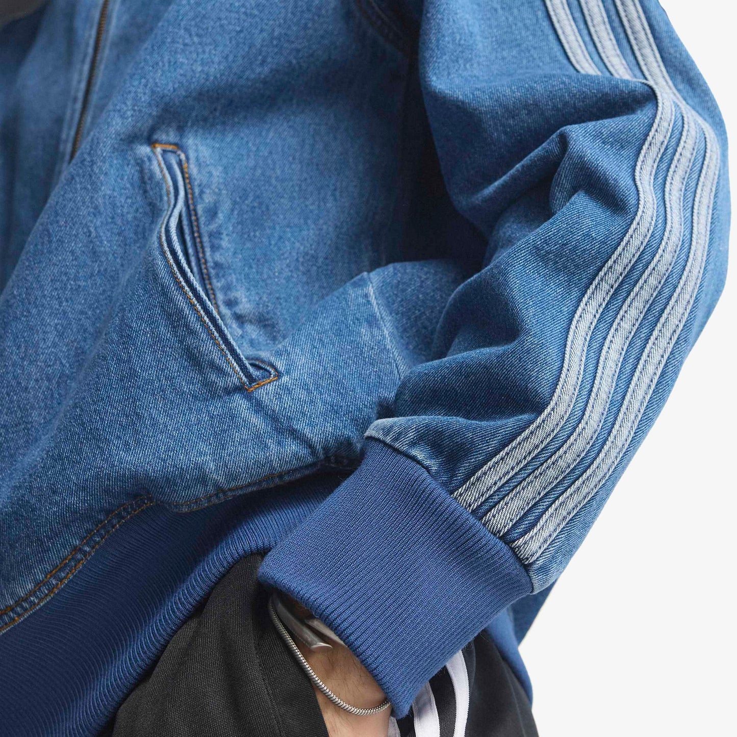 Adidas Denim Firebird Erkek Mavi Ceket
