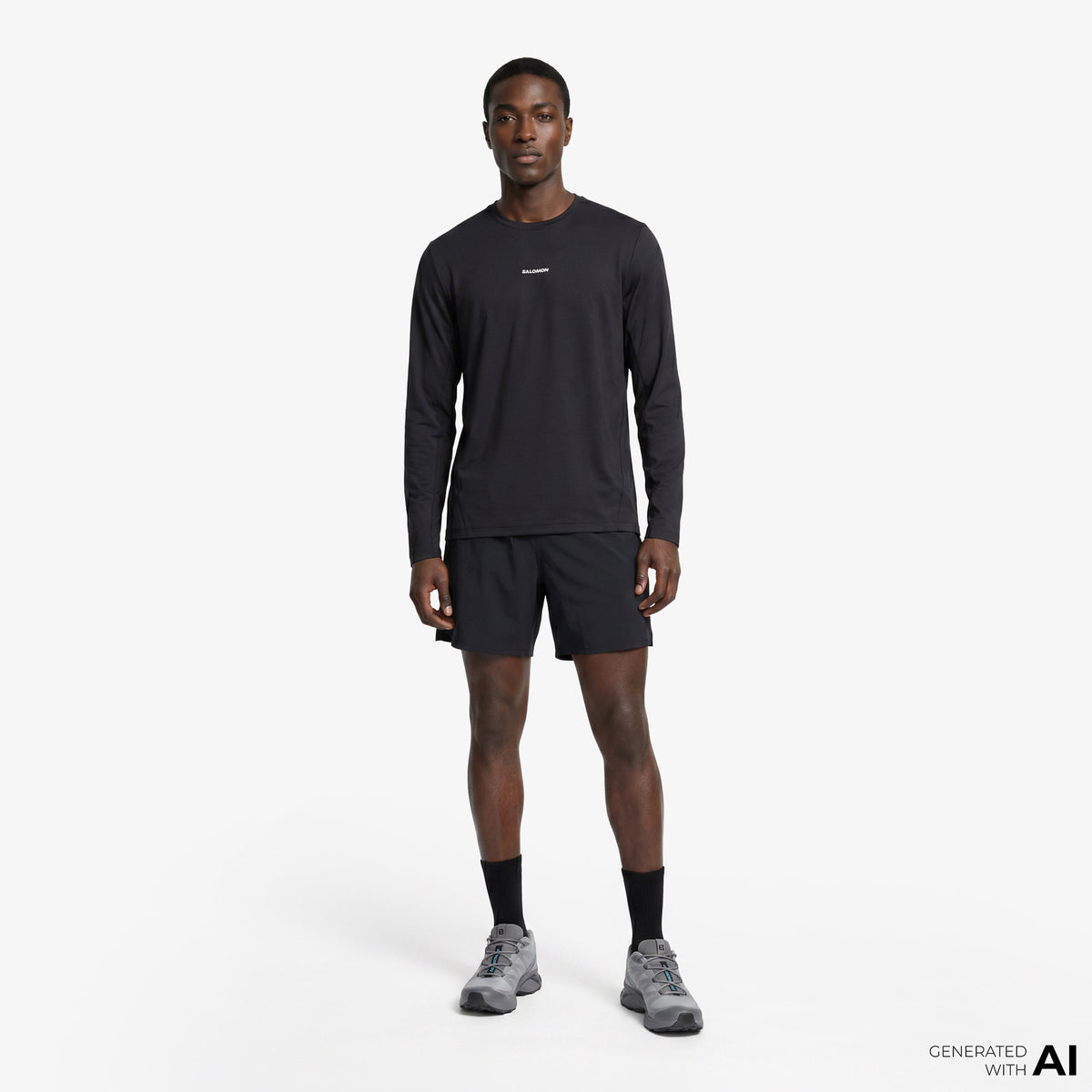 Salomon Shkout Core Ls Erkek Siyah T-shirt