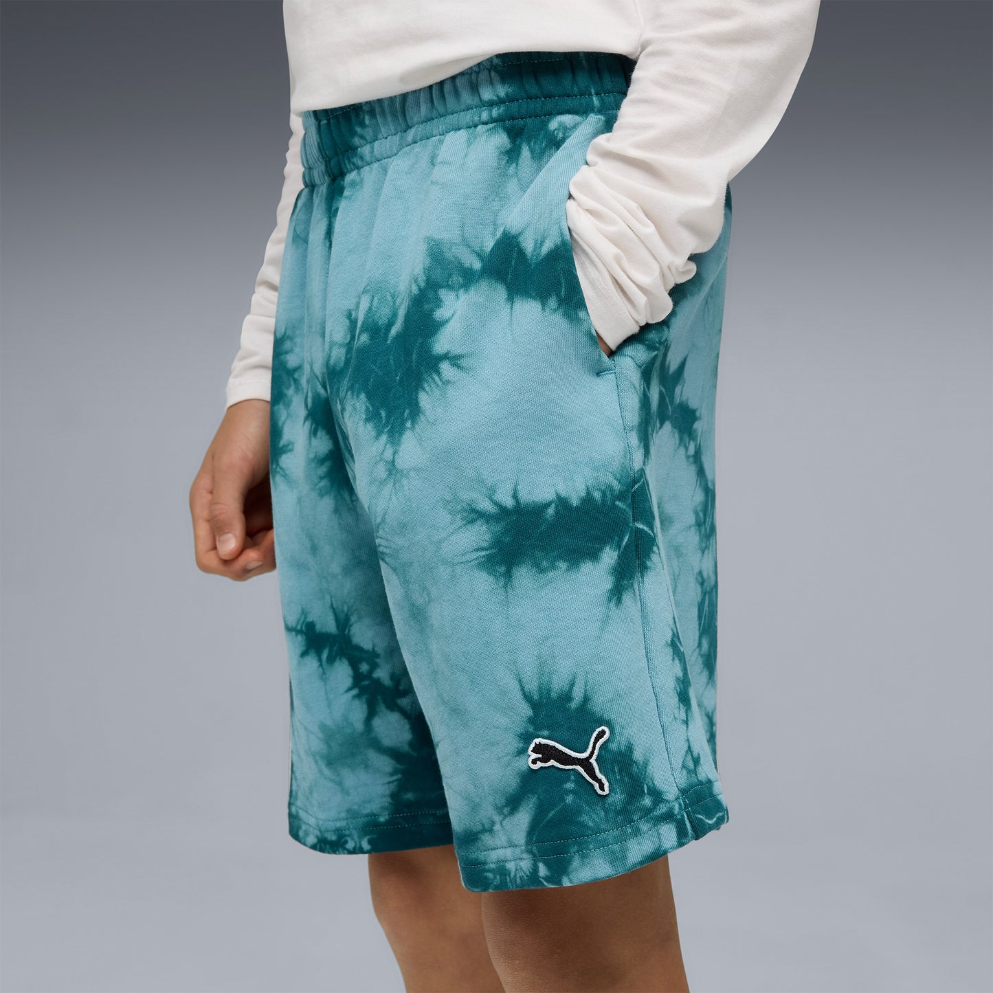 Puma Essentials Relaxed Tie-dye Çocuk Yeşil Şort