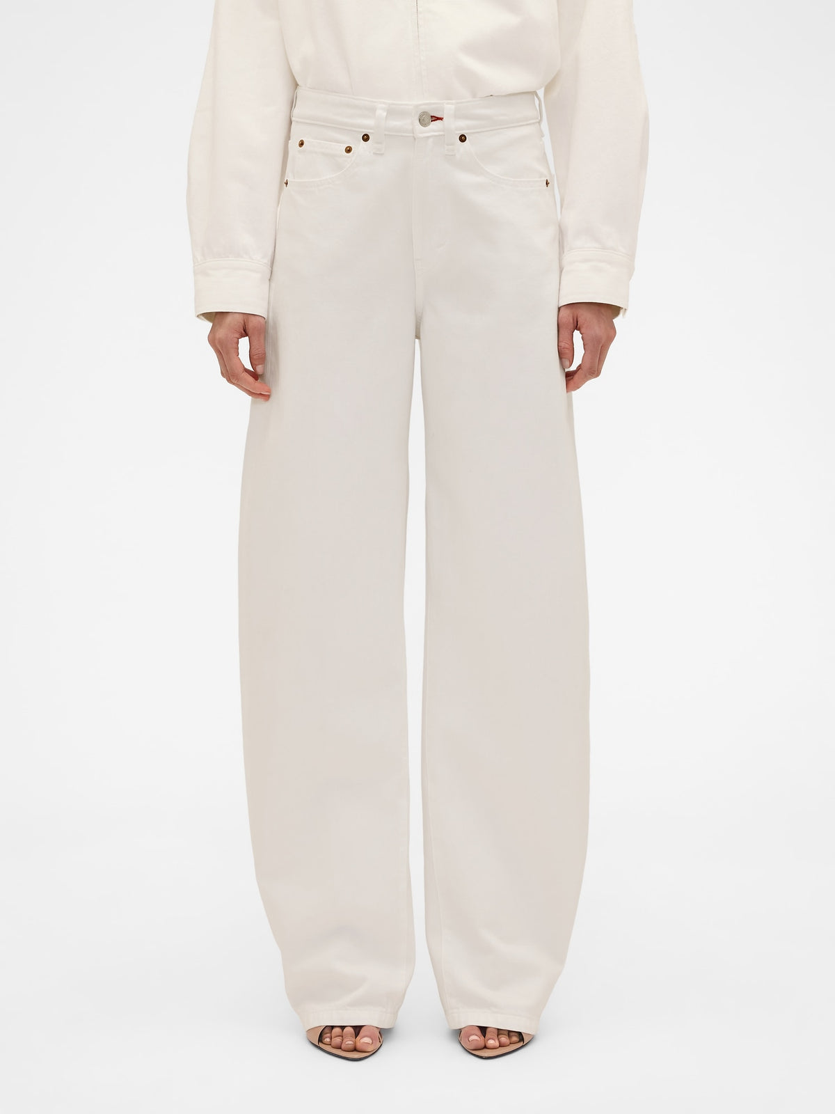 Beyaz Gap × Victoria Beckham High Rise Arc Jean Pantolon