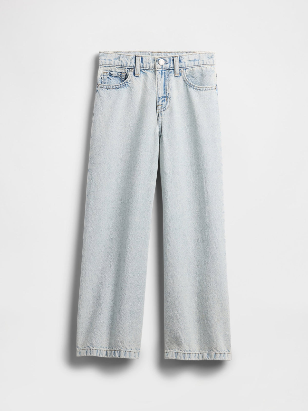 Açık Mavi High Rise Stride Wide-leg Ankle Jean Pantolon