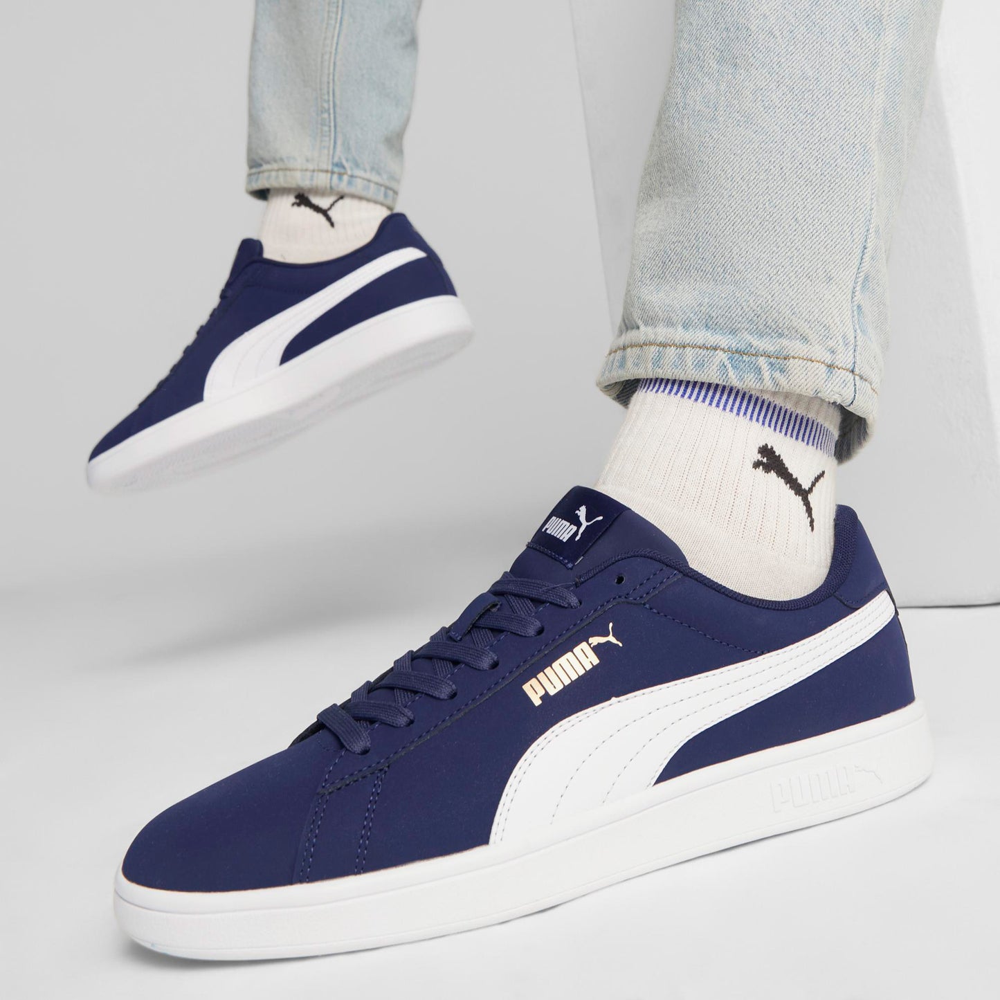 Puma Smash 3.0 Buck Erkek Lacivert Spor Ayakkabı